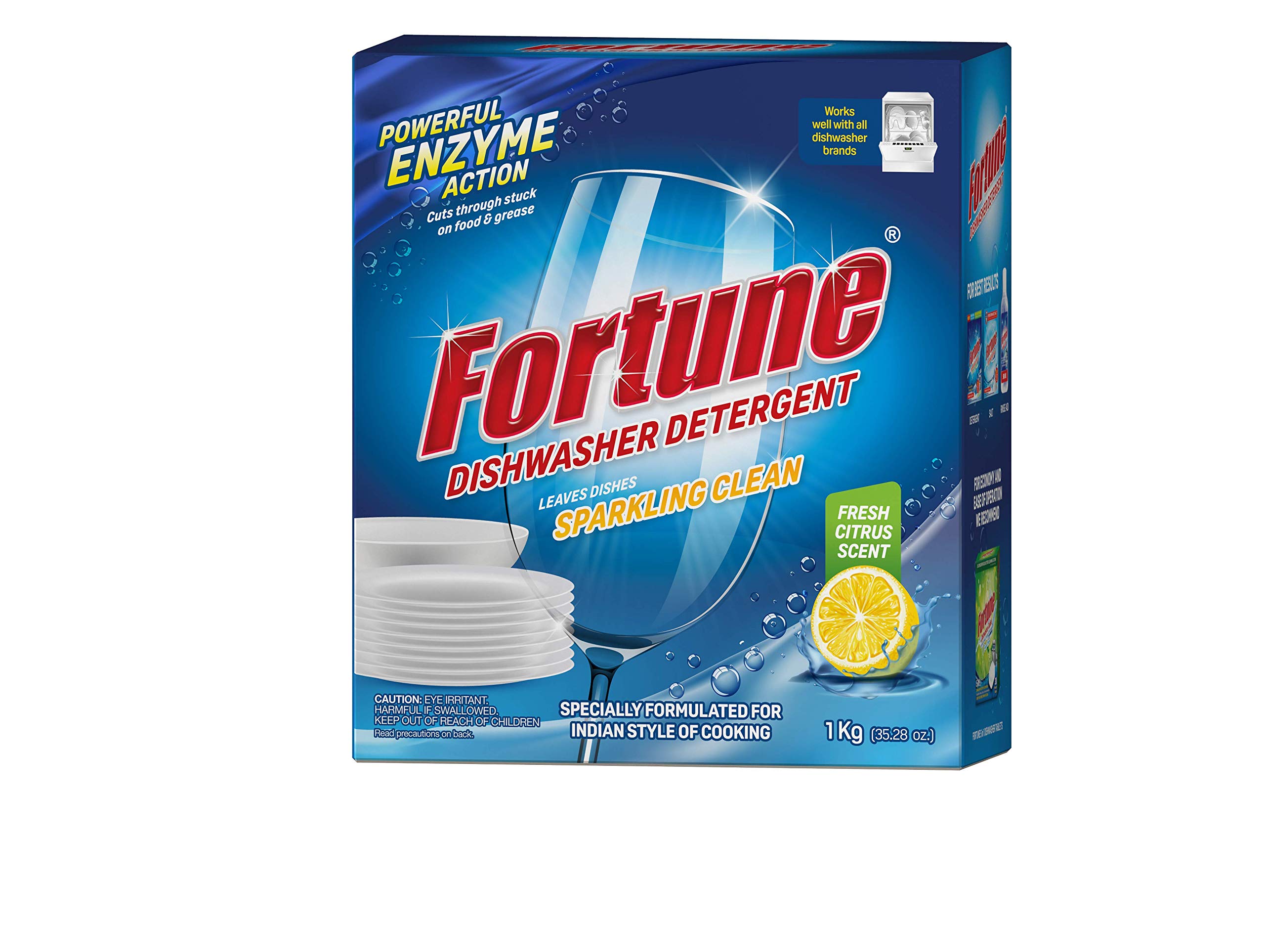 Fortune Rinse Aid 500ml, Dishwasher Salt 2kg & Dishwasher Detergent 1kg - 3-in-1 Dishwashing Kit for All Brands | Perfect for Sparkling Clean Dishes in Bosch, Samsung & More Dishwashers
