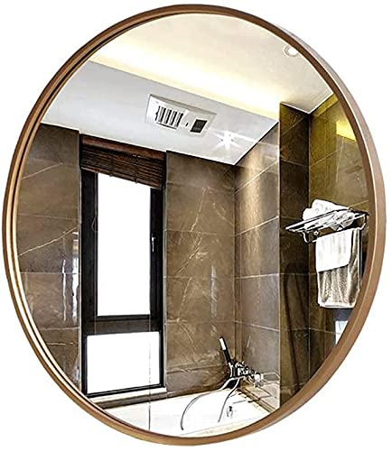 YIWANGO Round Wall-Mounted Makeup Mirror - Vanity Mirror with Iron Frame for Bathroom, Bedroom & Dressing Room | Shaving Mirror | Nordic Style Decorative Mirror for Home & Office Desk Use