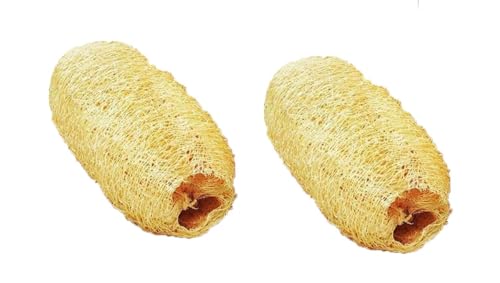 ATABZ Natural Ridge Gourd Bath Scrub Loofah - Pack of 2 | Exfoliating Body Scrubber for Shower & Spa | Eco-Friendly Skin Care for Soft, Smooth Skin