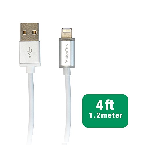 VisionTek Lightning to USB Smart LED 1.2 Meter MFI Certified Cable for iPhone - 900895 | Fast Charging & Data Sync | Perfect for Home, Office & Travel Use