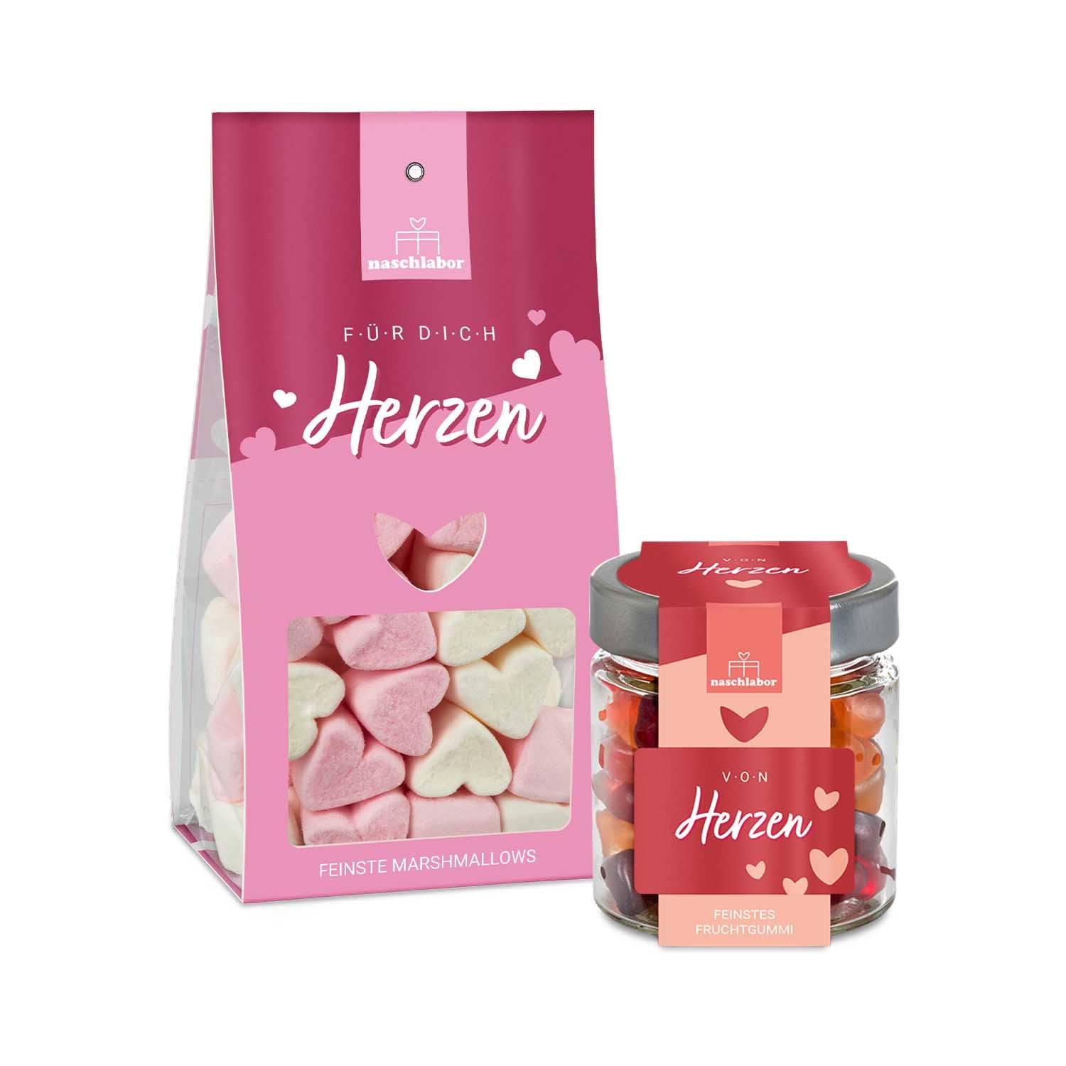 2-Pack Love Duo Set | Delicious Fruit Gummies & Marshmallows Gift Box | Perfect for Valentine's Day & Mother's Day | Sweet Treats for Couples, Romantic Gifts, Birthday Presents | Home, Office, Party Snacks