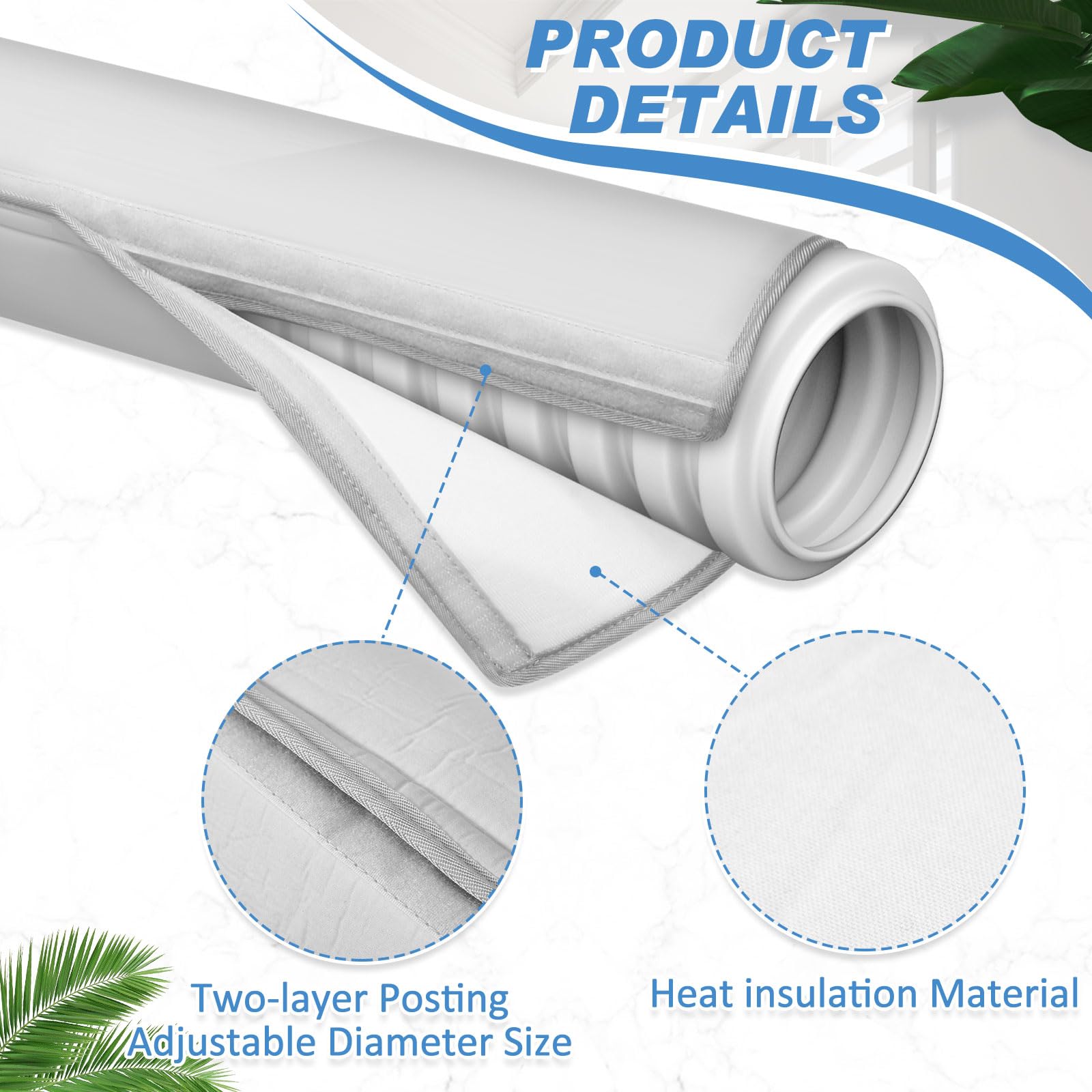Outus 1-Pack Universal 6-Inch Portable Air Conditioner Hose Cover - Insulated AC Duct Wrap for Energy Efficiency & Noise Reduction - Perfect for Home, Office & RV Use (Gray, Edge Wrap Style)