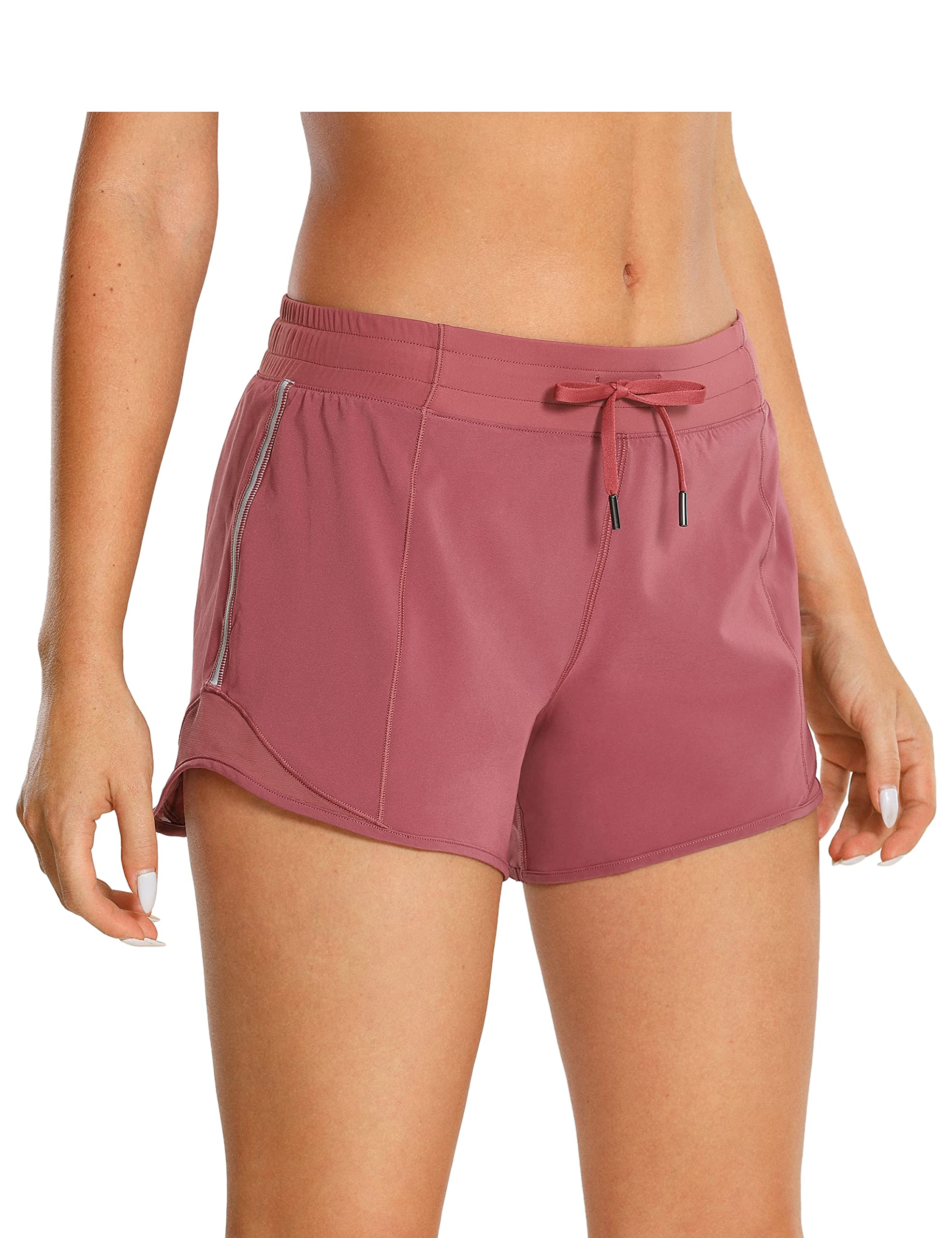 CRZ YOGA Women's Running Shorts with Zip Pockets - 4