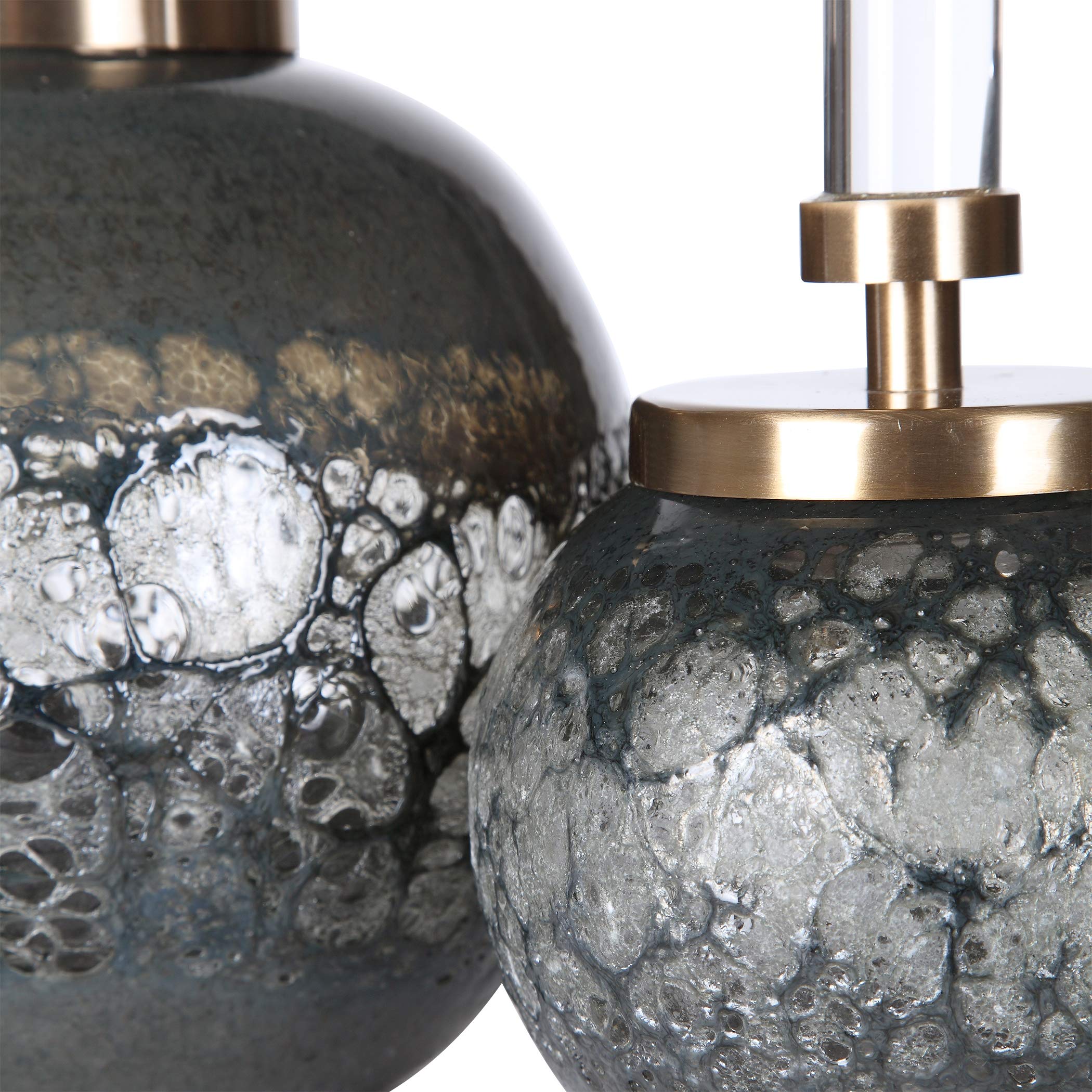 Premium Cessair Art Glass Bottles Set of 2 - Handcrafted Decorative Glass Containers for Essential Oils, Perfume & Home Decor | Perfect for Bathroom, Vanity & Gift Giving