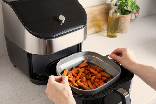 Non-Stick Collapsible Silicone Air Fryer Liner - Rectangle Shape for Easy Storage - Perfect for Healthy Cooking, Baking, and Roasting in Air Fryers