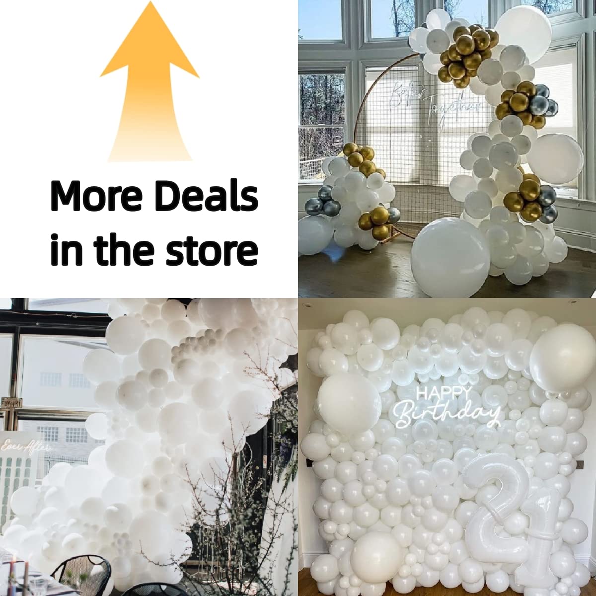 Bezente 100-Pack 12 Inch White Latex Balloons - Premium Round Helium Balloons for Wedding, Graduation, Birthday Parties, 4th of July & Independence Day Decorations - Perfect for Backdrops, Ceiling Decor, and Party Centerpieces