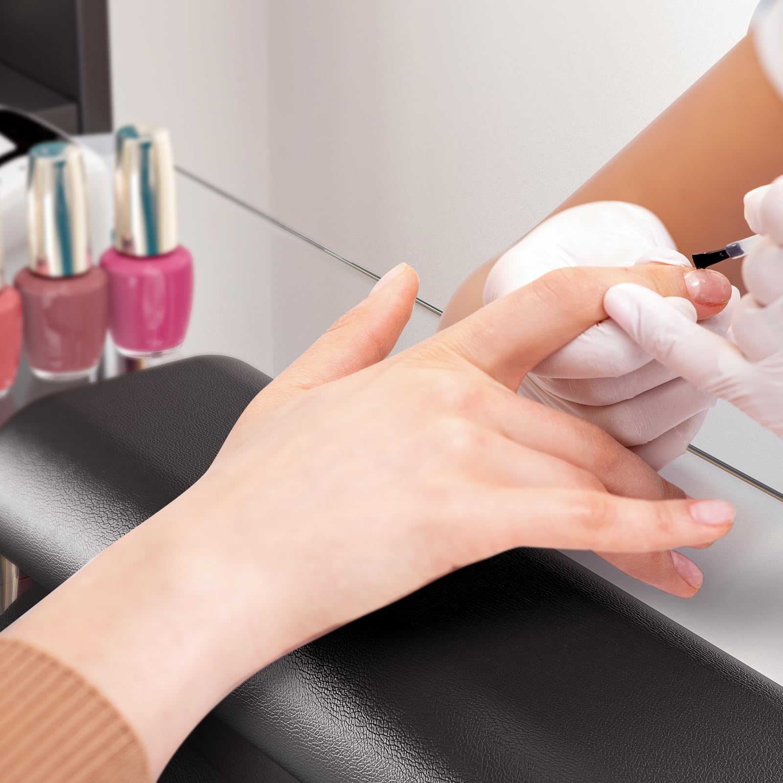 Professional Manicure Table with Tempered Glass Top - Acrylic Nail Tech Station with Storage Drawers, Open Shelves & Wrist Rest | Mobile Beauty Salon Furniture with Locking Wheels for Nail Artists & Home Use (Black) - Perfect for Nail Salons, Home Studios & Mobile Beauty Services