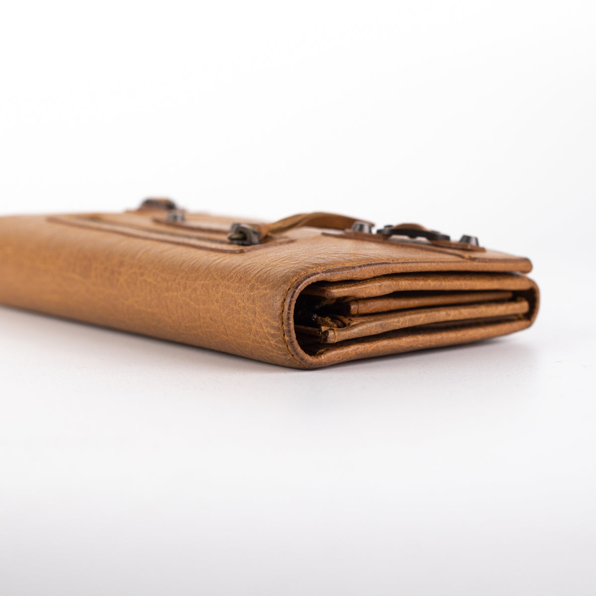 Balenciaga City Long Wallet in Dark Beige - Premium Leather Zip Around Wallet for Women - Perfect for Everyday Use, Travel & Business