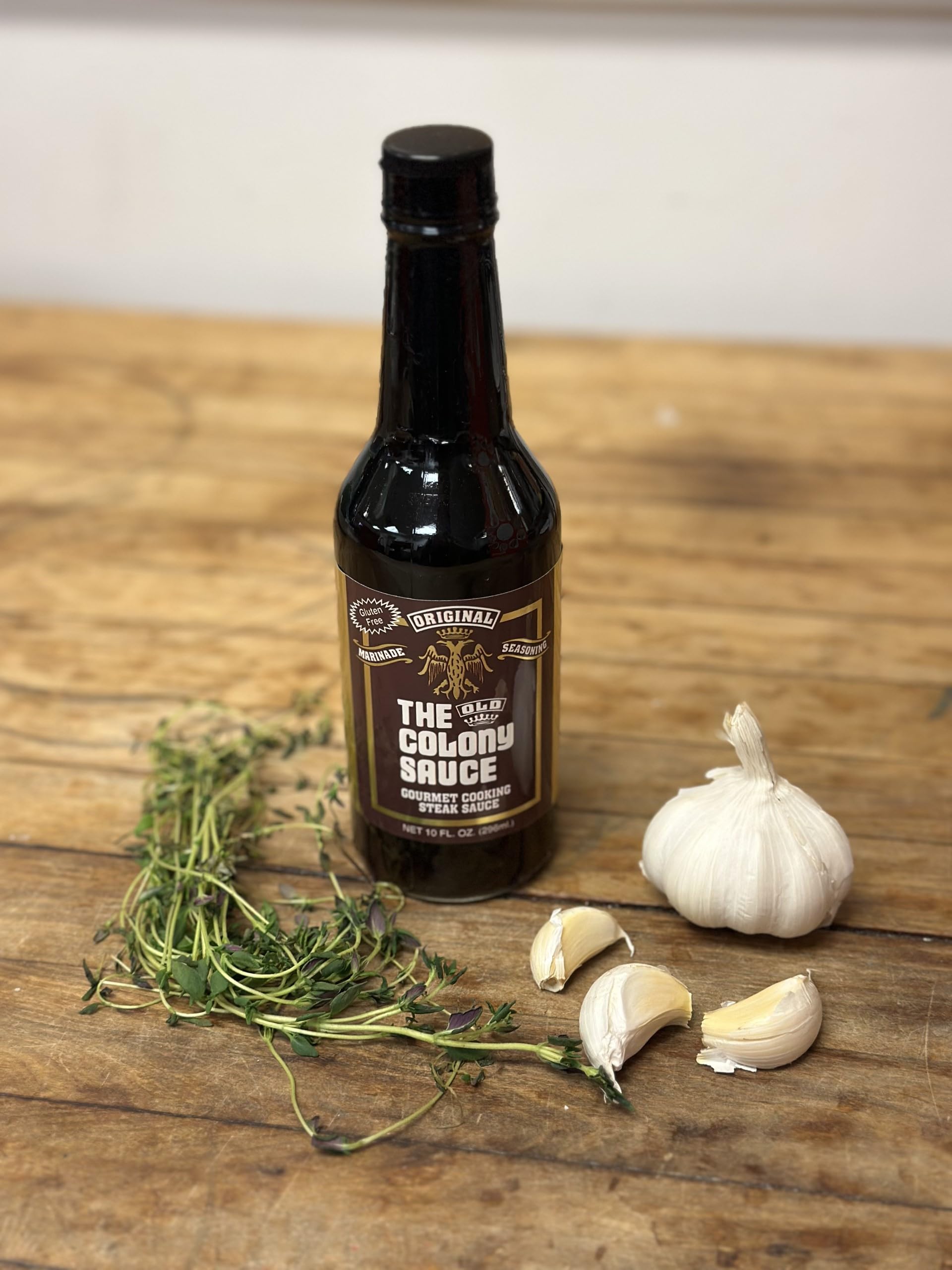 Old Colony Original Gourmet Steak Sauce - Gluten Free Marinade & Seasoning (10 Fl Oz) | No Anchovies | Perfect for Grilling, BBQ & Meat Tenderizing