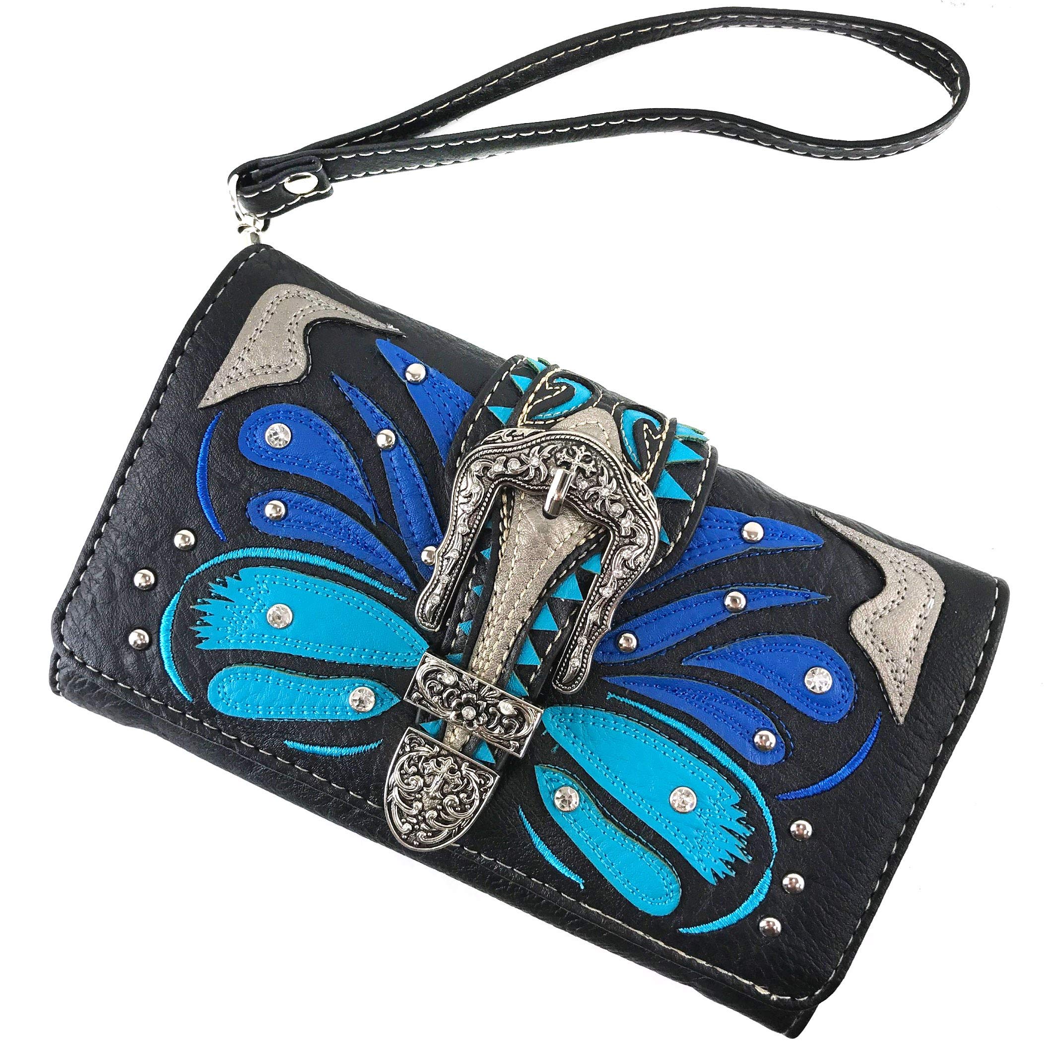 Zelris Women's Concealed Carry Handbag & Wallet Set with Abstract Butterfly Buckle - Stylish CCW Purse for Everyday Carry, Travel, and Outdoor Activities