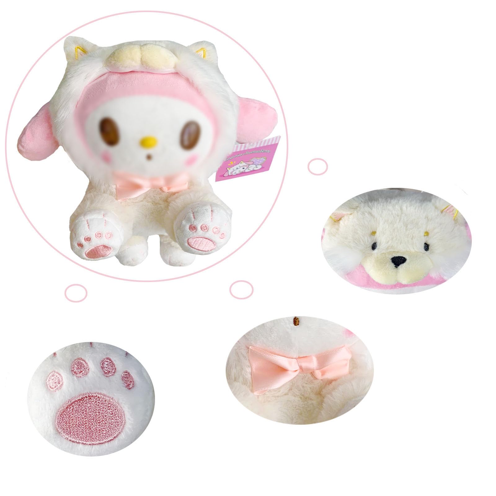 1 PC Cartoon Plush Stuffed Animal Toy - 8 Inch Soft Anime Plush Doll, Cute Kawaii Stuffed Figure for Kids, Girls & Fans - Perfect Gift for Birthdays, Party Favors & Gift Bag Fillers (Pink) - Great for Cuddling, Room Decor & Stress Relief