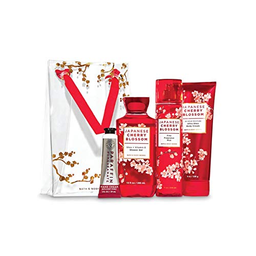 Bath and Body Works Japanese Cherry Blossom Gift Set - Full Size Body Cream, Shower Gel, Fragrance Mist & Pomegranate Hand Cream - Perfect for Self-Care, Gifts & Spa Days