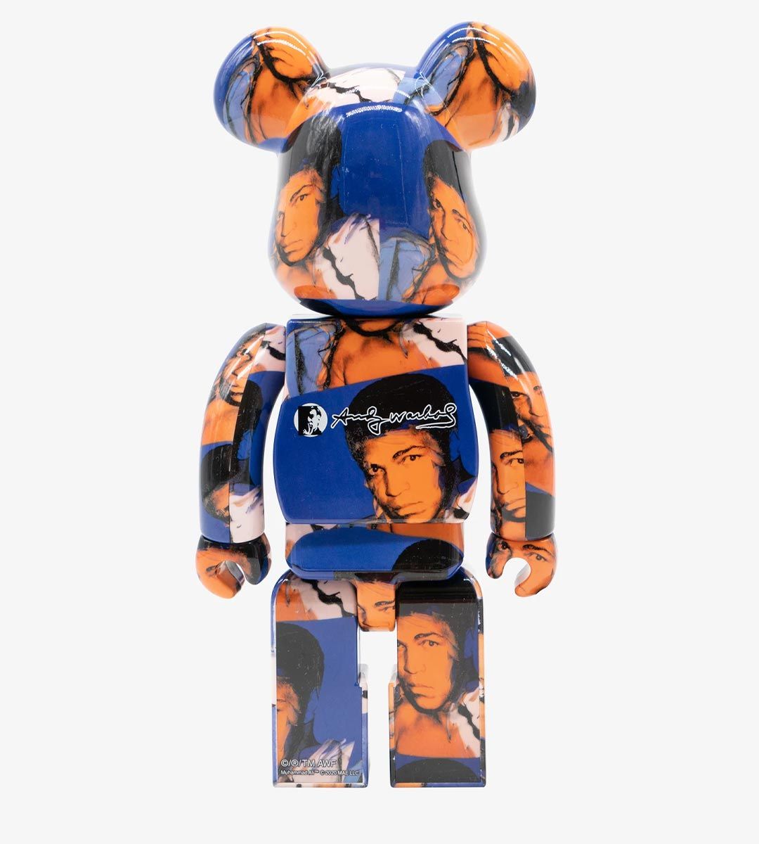 1000% Bearbrick Andy Warhol Muhammad Ali Collectible Art Figure - Perfect for Home Decor, Office Display & Pop Culture Enthusiasts