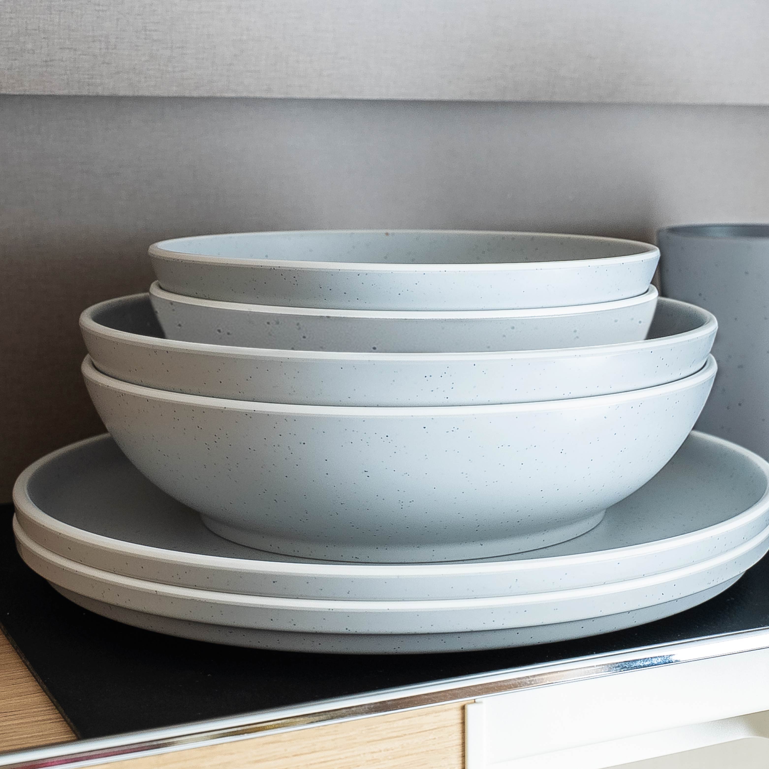 DOLOMIT WHITE Plastic Magnetic Bowls - 16 cm Set for Kitchen Storage, Office Organization & Craft Supplies