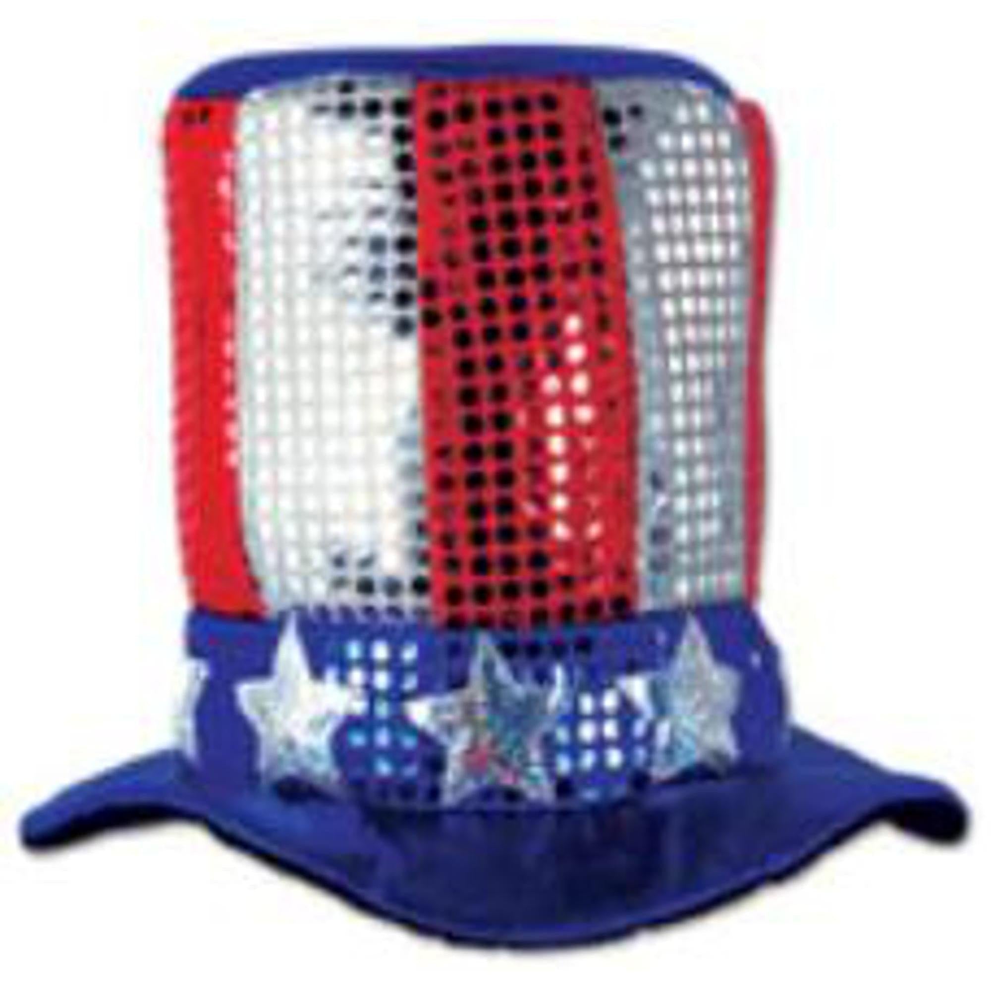 Uncle Sam Top Hat - Patriotic American Flag Fashion Accessory for 4th of July, Halloween & Costume Parties