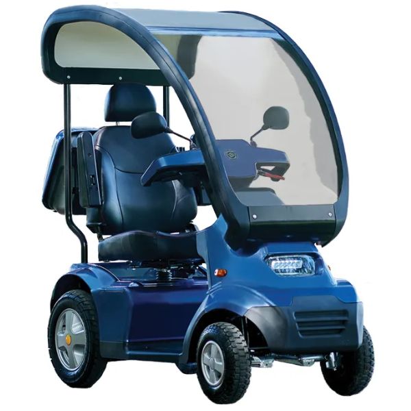 AFIKIM Afiscooter S4 Mobility Scooter with Hard Top Canopy - Weatherproof & Comfortable for Outdoor Use, Shopping, and Park Rides