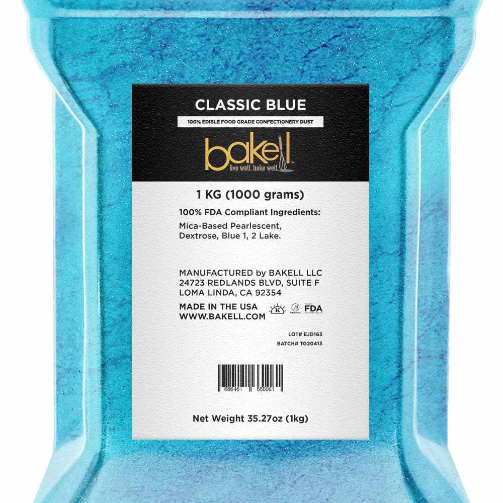 Premium Edible Classic Blue Luster Dust for Cake Decorating - 1lb Bulk Size | Perfect for Wedding Cakes, Cupcakes & Dessert Decorations