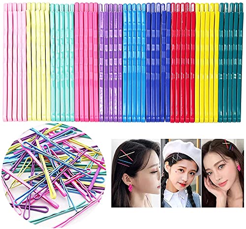 FAMEZA 100-Pack Multi-Colored Hair Bobby Pins for Women, Girls & Kids - 2.16 Inch Premium Hair Clips for All Hair Types (Assorted Colors) - Perfect for School, Work, Parties & Everyday Hairstyling