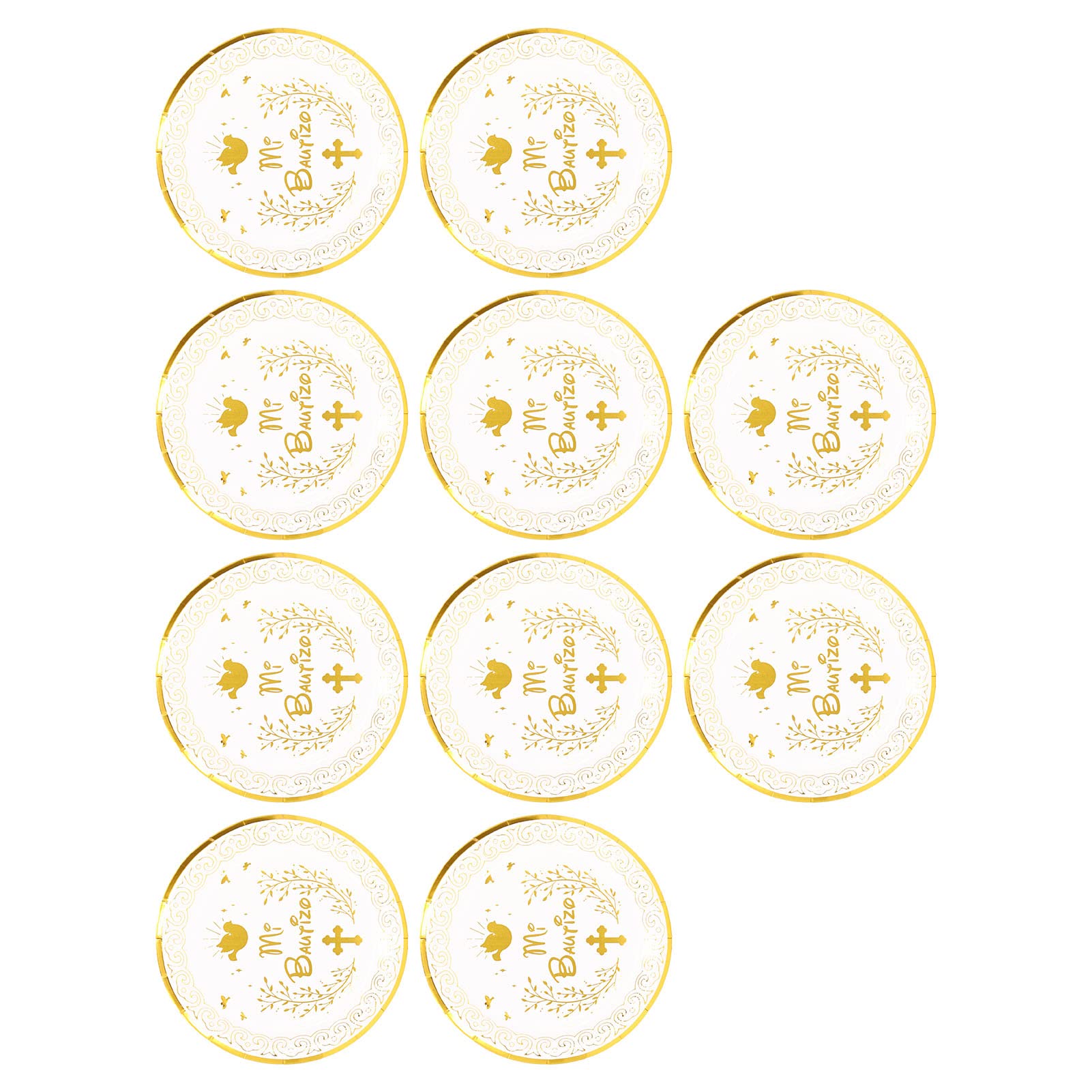 Eco-Friendly Disposable Paper Plates - Gold Bronzed Design, Microwave & Cut Resistant - Perfect for Parties, Banquets & Family Gatherings - Elegant Tableware for Weddings, BBQs & Special Events