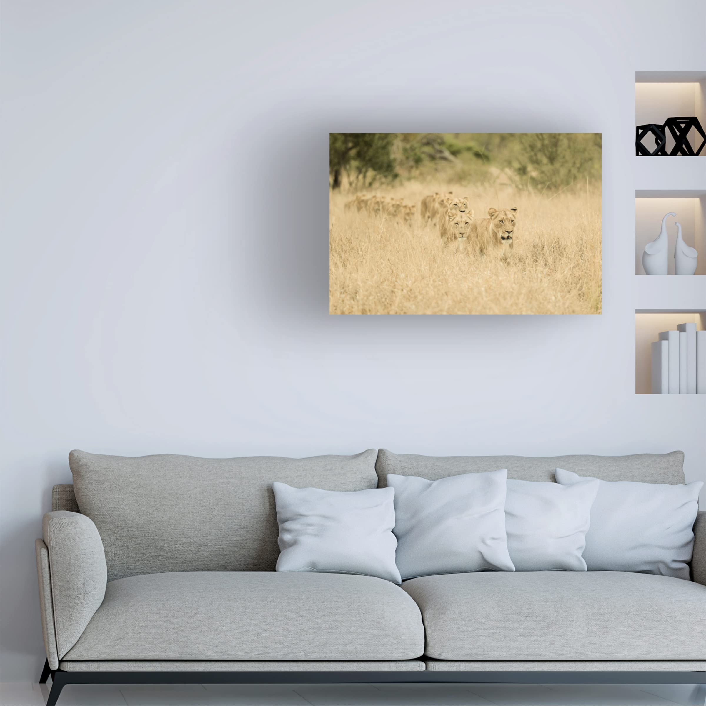Trademark Fine Art 'Convoy' Canvas Wall Art Print by Mohammed Alnaser - Modern Desert Landscape Painting for Living Room, Bedroom & Office Decor