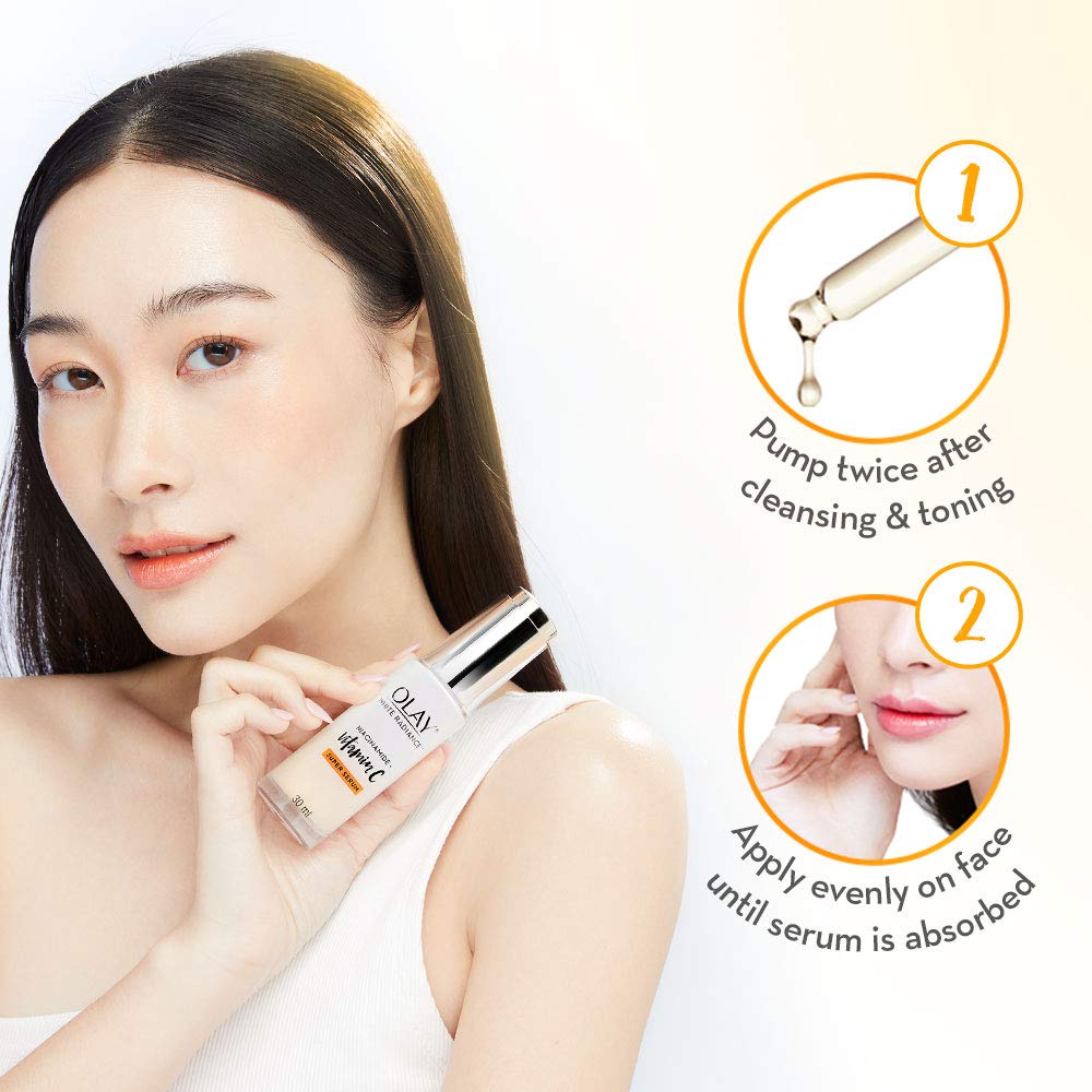 Olay Luminous Niacinamide + Super Serum 30ml - Brightening Face Serum with Vitamin B3 for Glowing Skin | Day & Night Moisturizer for Dark Spots & Uneven Tone | Perfect for Daily Skincare Routine