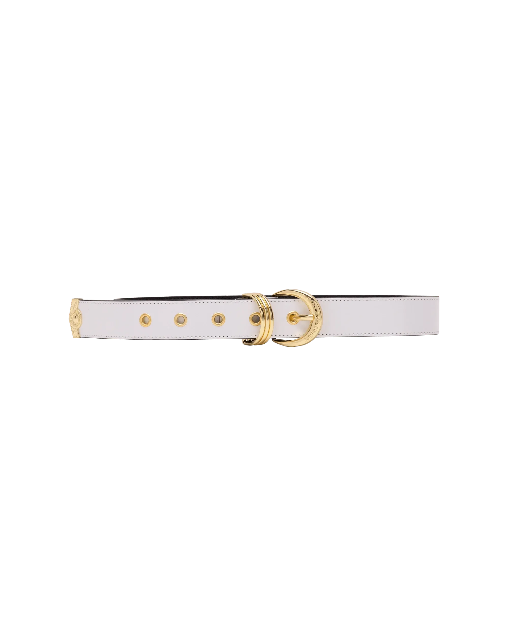 Stylish Gold Logo D-Ring Belt for Men & Women - Fashionable Adjustable Waist Belt for Jeans, Pants & Dresses | Perfect for Casual & Formal Outfits