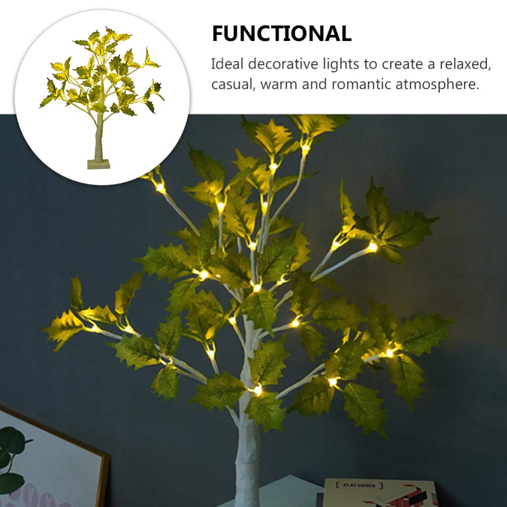 SOLUSTRE Maple Tree LED Night Light - DIY Bonsai Desk Lamp with Warm White Fairy Lights for Home Decor, Bedroom, Living Room, Office & Gift Giving