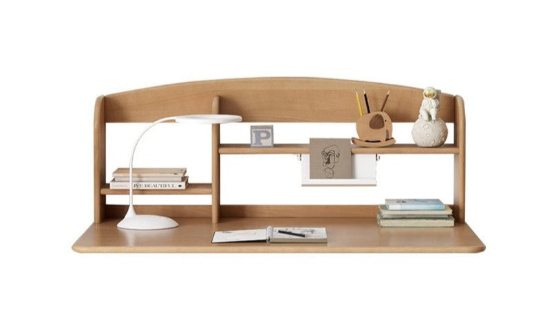 Premium Oak & Beech Solid Wood Multi-Layer Desktop Shelf - Sturdy & Stylish Organizer for Home Office, Study, or Workspace - Perfect for Books, Plants, and Office Supplies