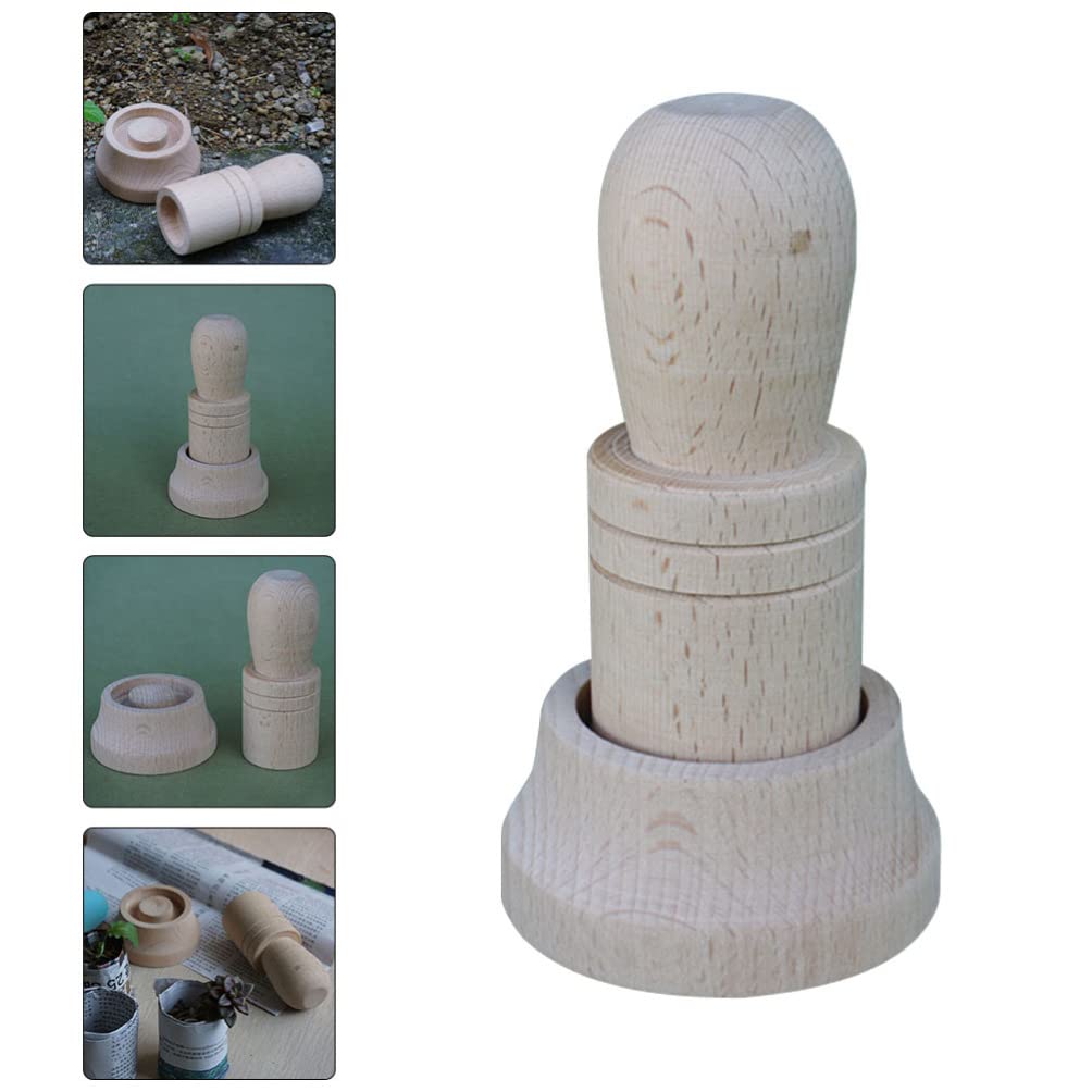 BESPORTBLE Wooden Paper Pot Maker Set - Automatic Seedling Germination & Flower Pot Making Tool for DIY Gardening (Great for Newspaper Pots, Eco-Friendly Planting)