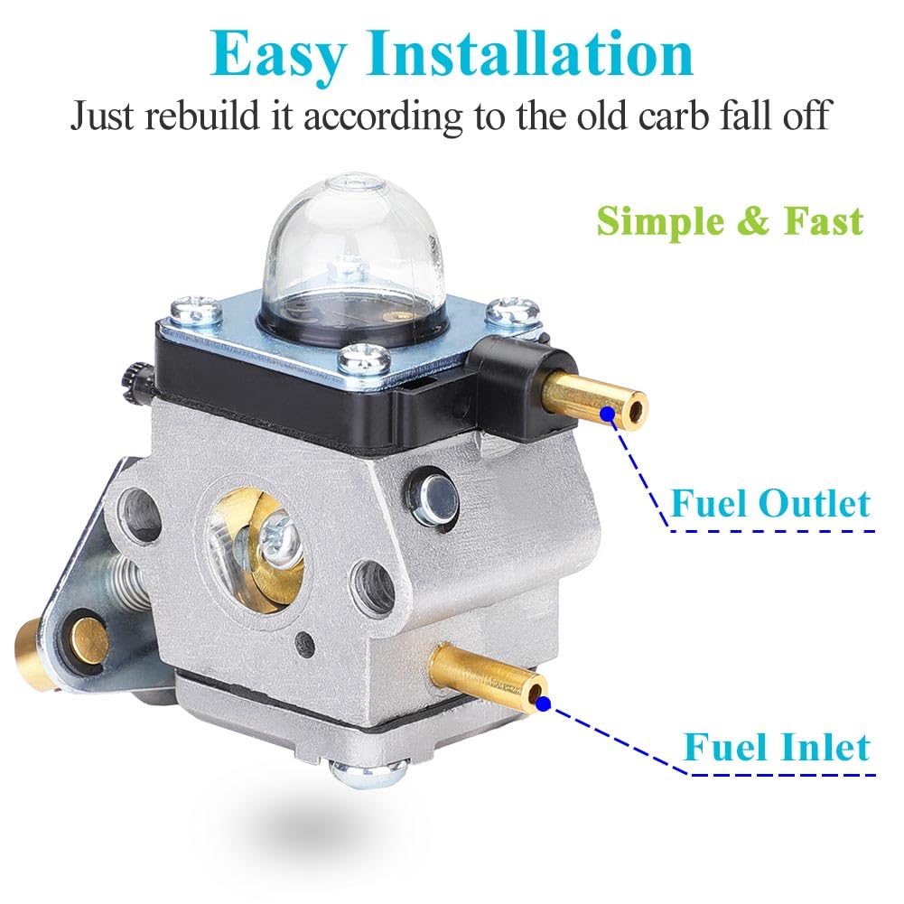 Premium C1U-K82 & C1U-K54A Carburetor for Mantis Tiller 7222 7222M 7225 7920 & Echo TC-210 HC-1500 - Complete Rebuild Kit with Primer Bulb & Fuel Line - Ideal for Garden Cultivation & Landscaping Maintenance
