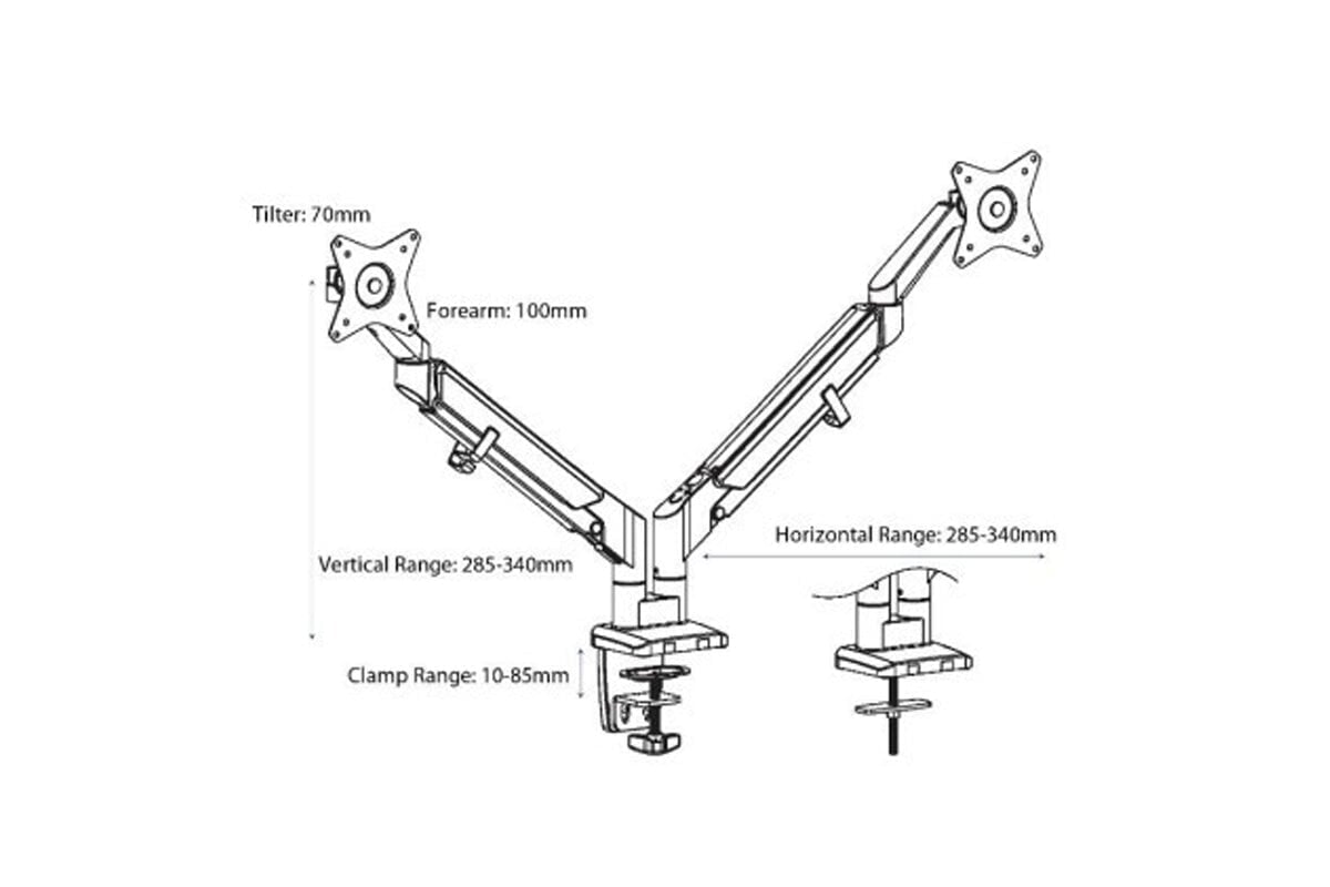 Ergonomic Uplifting Yogiflex Dual Monitor Arm Stand - Adjustable Height & Tilt for 13-32 Inch Screens - Perfect for Home Office & Gaming Setup