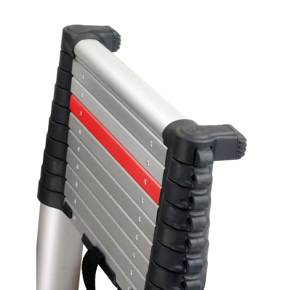 Climb It Telescopic Ladder with Stabilizer Bar - Extendable Aluminum Ladder for Home, Roof, and Construction Use - Perfect for Indoor & Outdoor Projects
