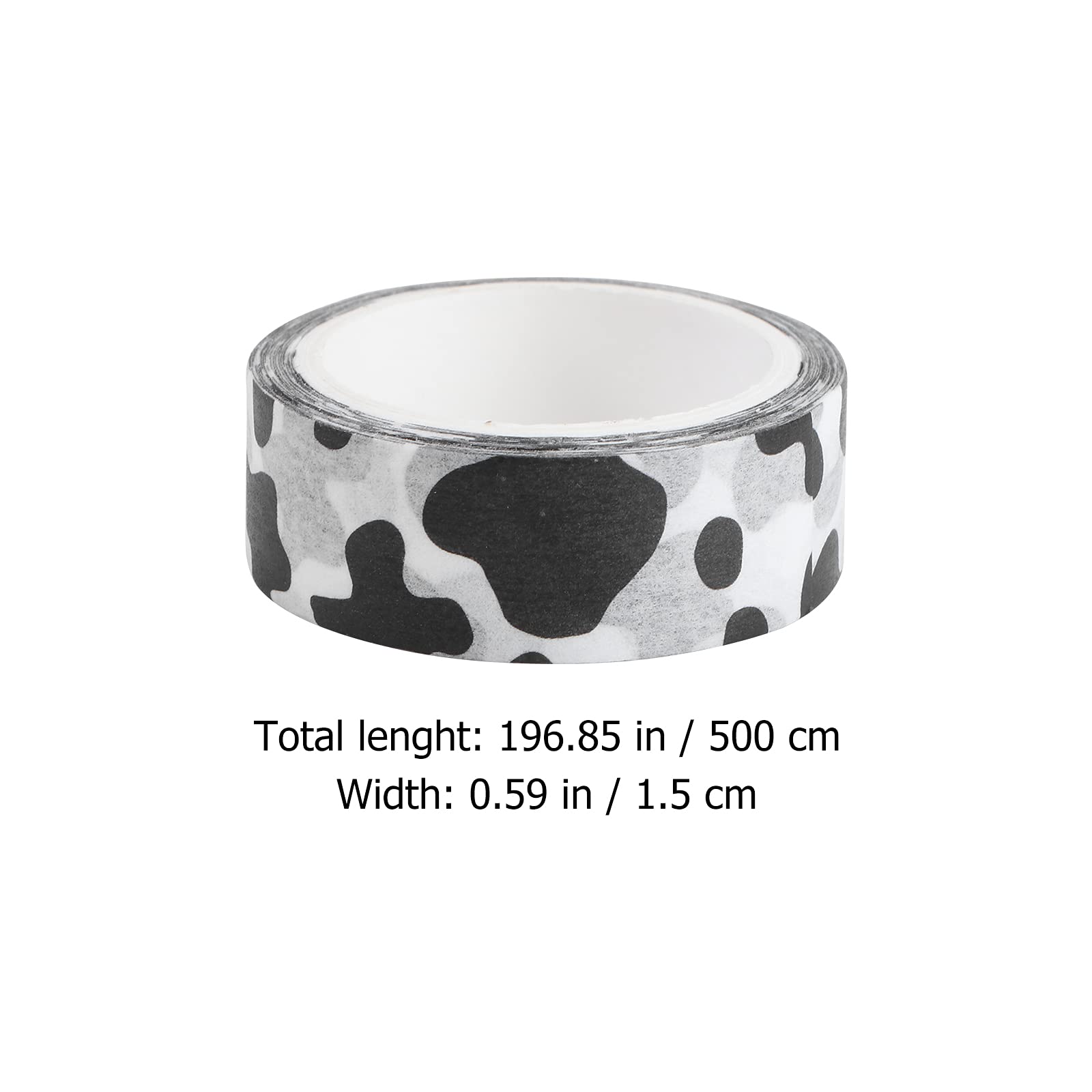 LUOZZY 5 Pcs Cow Print Washi Tape Set - Adhesive Decorative Paper Tape for DIY Scrapbooking, Journaling, Notebook Decoration - Perfect for Bullet Journals, Gift Wrapping & Craft Projects