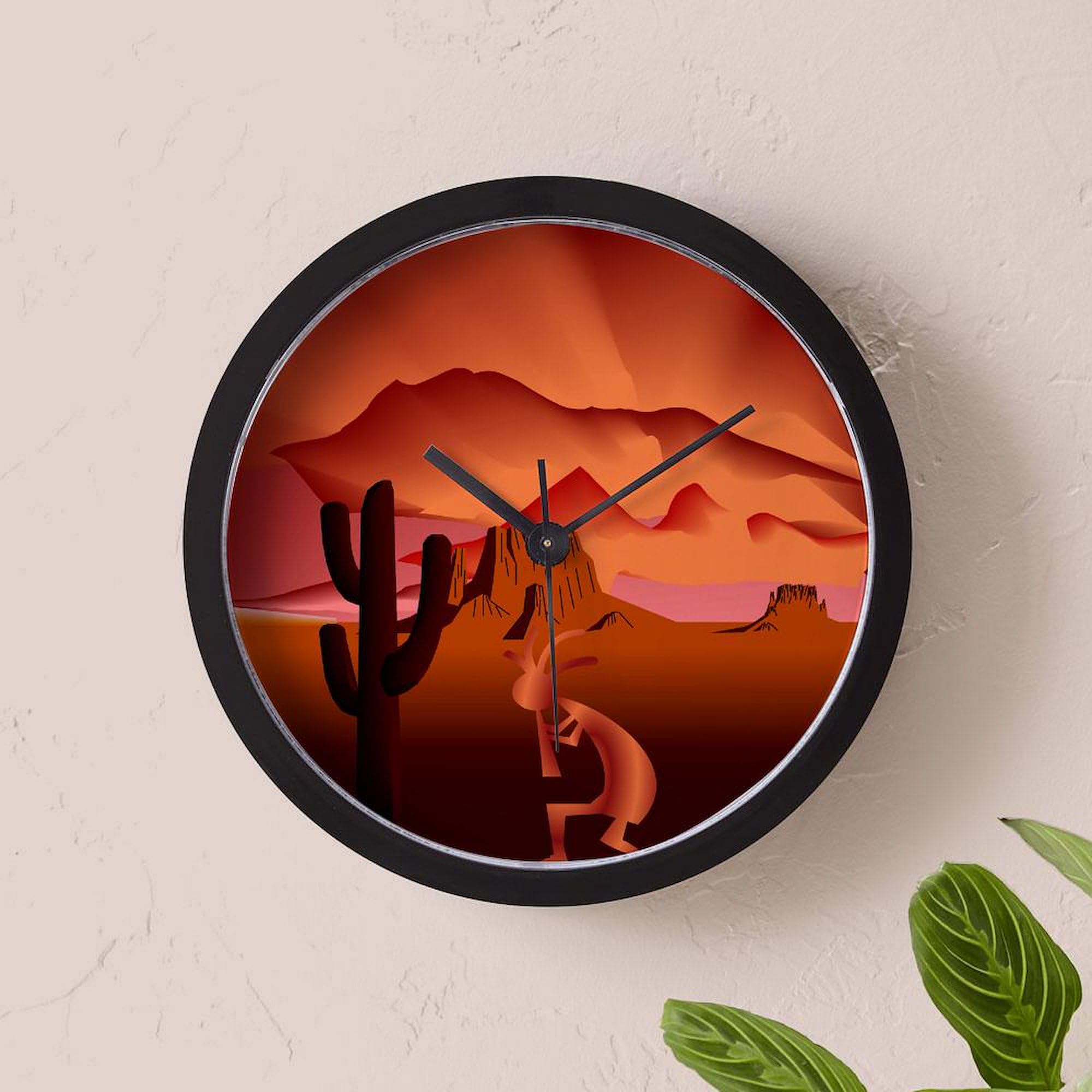 Southwest Kokopelli 10 Inch Wall Clock - Decorative Clock for Living Room, Kitchen, Office - Perfect for Home, Office & Gift Giving