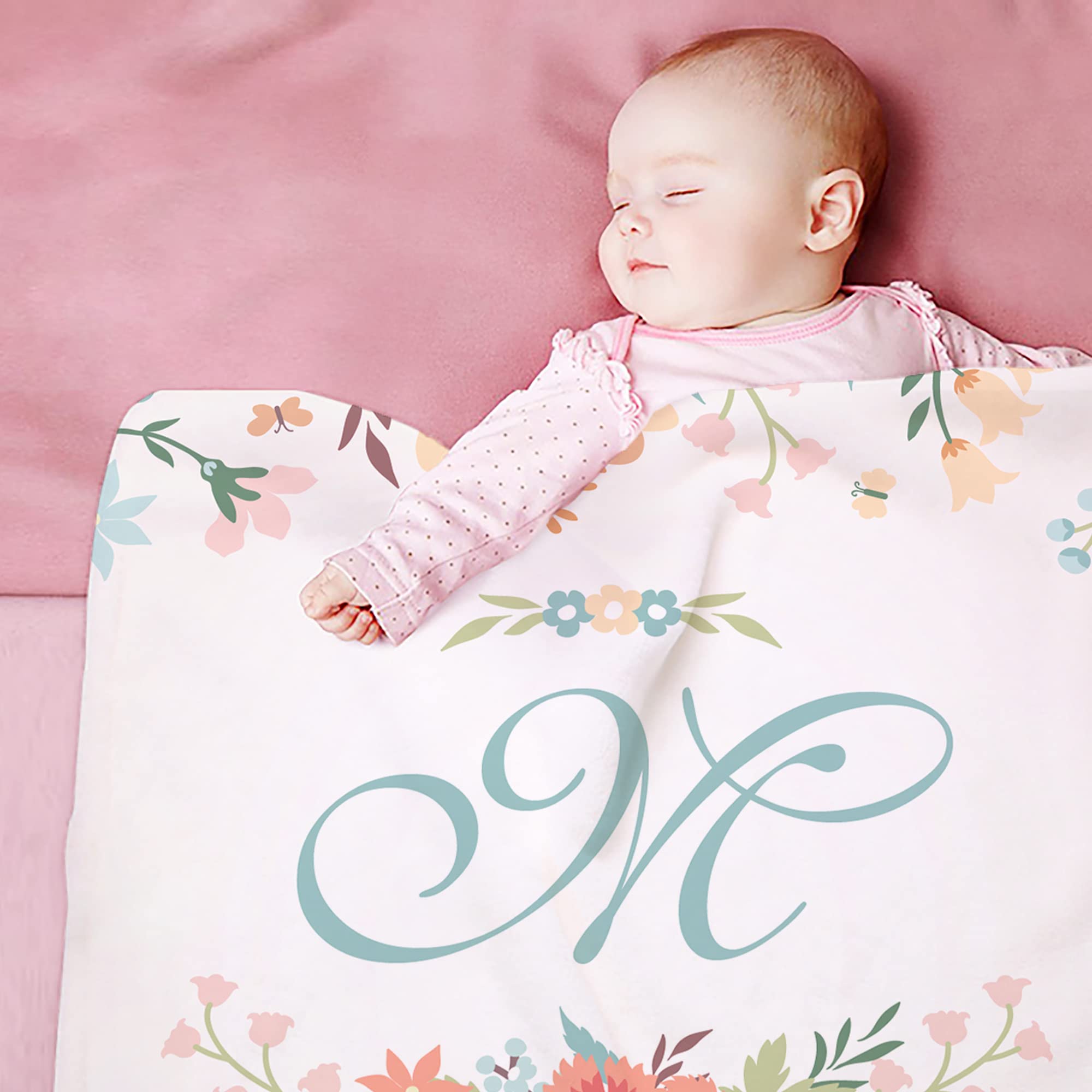 Personalized Baby Blankets for Girls & Boys with Name - Soft Newborn Blanket, Custom Baby Name Blanket, Kids Throw Blanket - Perfect Baby Shower Gift & Nursery Essential