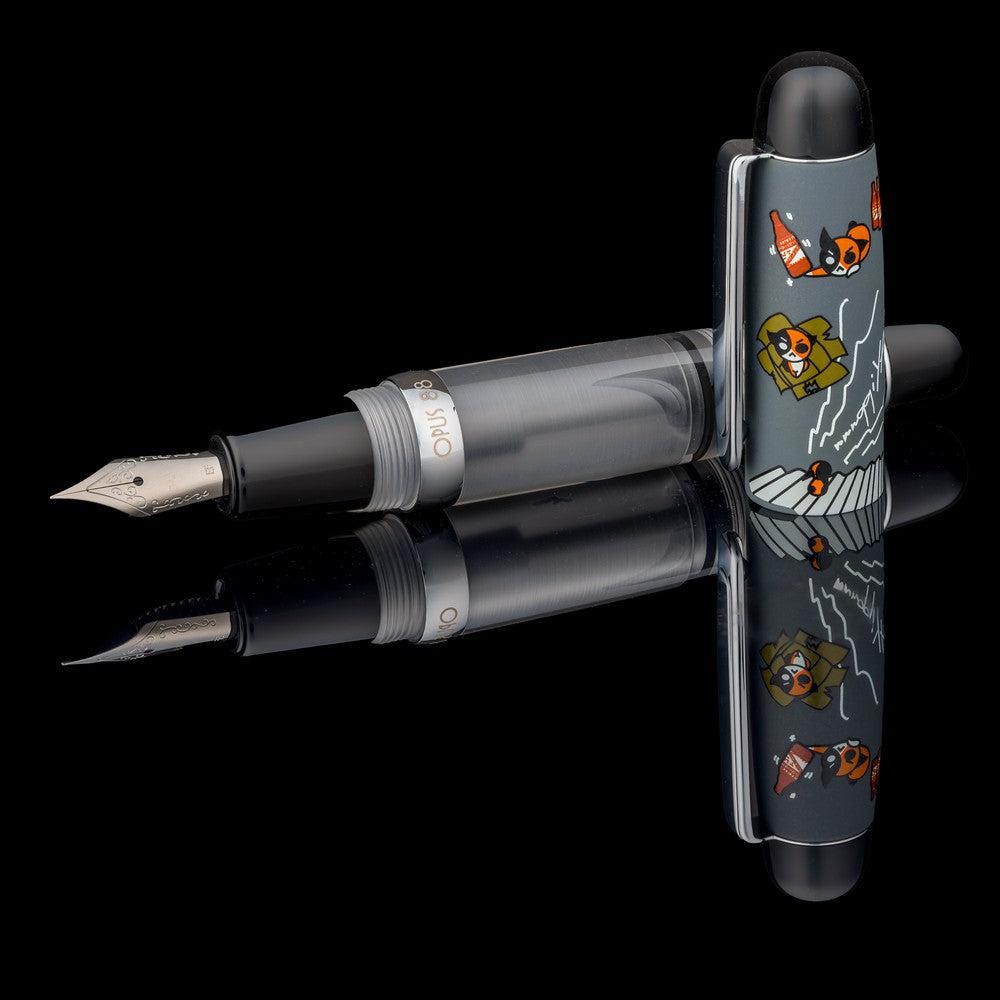 Opus 88 × Twenty Sides Grumpy Ming Ming Fountain Pen - Premium Japanese Eyedropper Fountain Pen with Jowo Nib - Perfect for Calligraphy, Journaling & Gift Giving