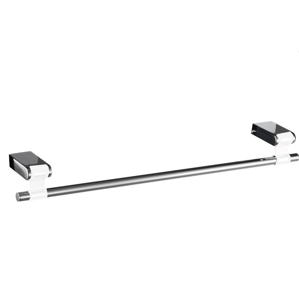 18-inch Polished Chrome Hispania Bath Iris Wall Mounted Towel Bar - Bathroom Towel Rack Holder, Made in Spain (European Brand) - Perfect for Modern Bathrooms, Guest Rooms & Spa Decor