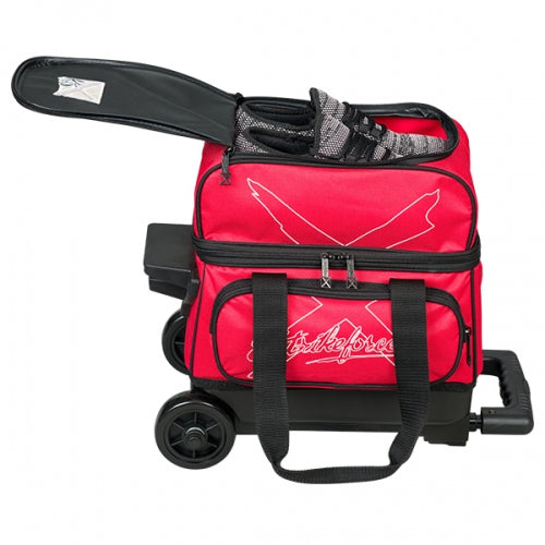 KR Strikeforce Hybrid Single Red Bowling Ball Roller Bag - Durable Bowling Accessory for League Play & Tournament Travel