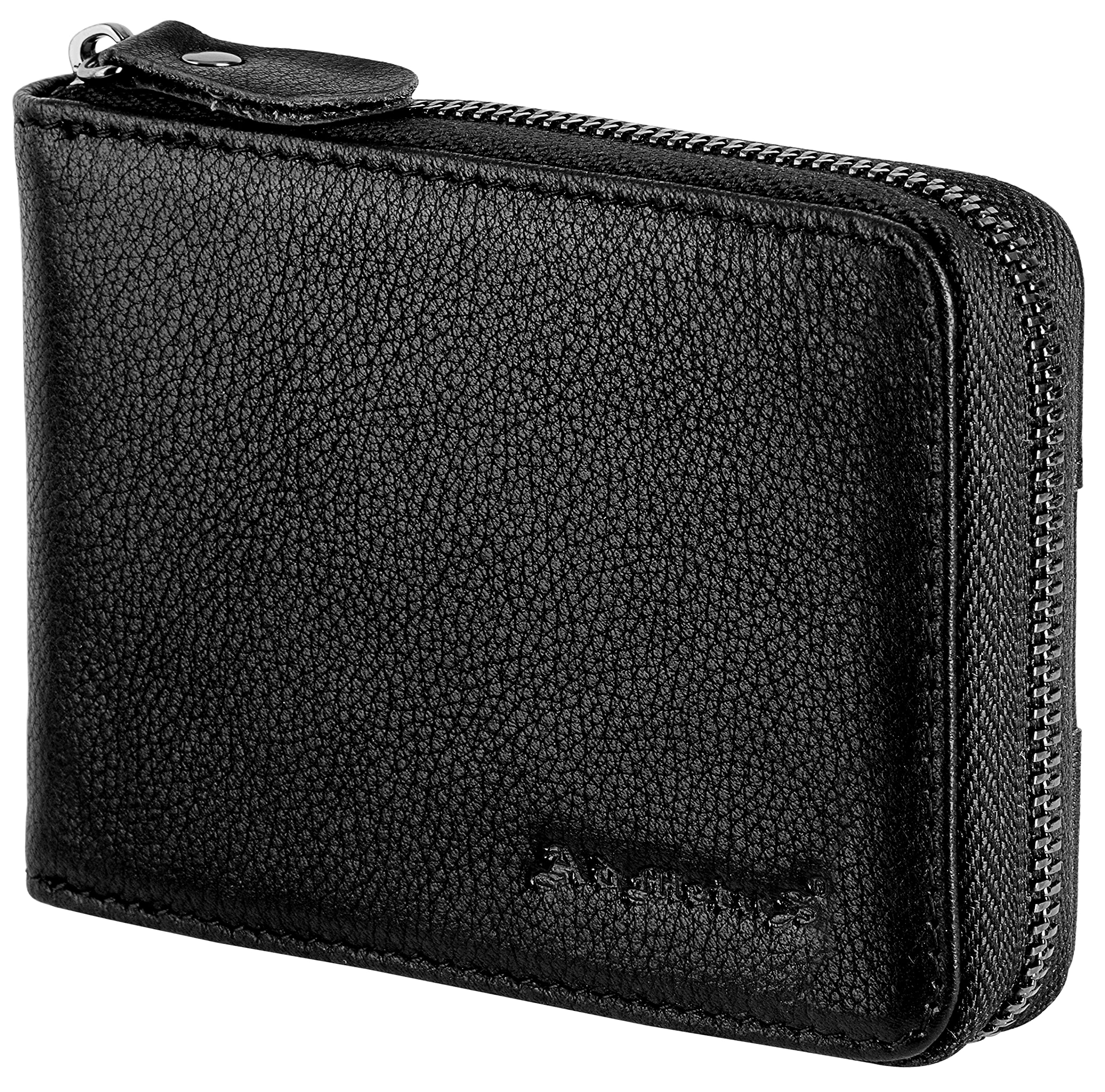 Men's Slim RFID Blocking Leather Bifold Wallet with Zipper - Compact Credit Card Holder & Cash Organizer | Perfect for Travel, Business, and Everyday Use