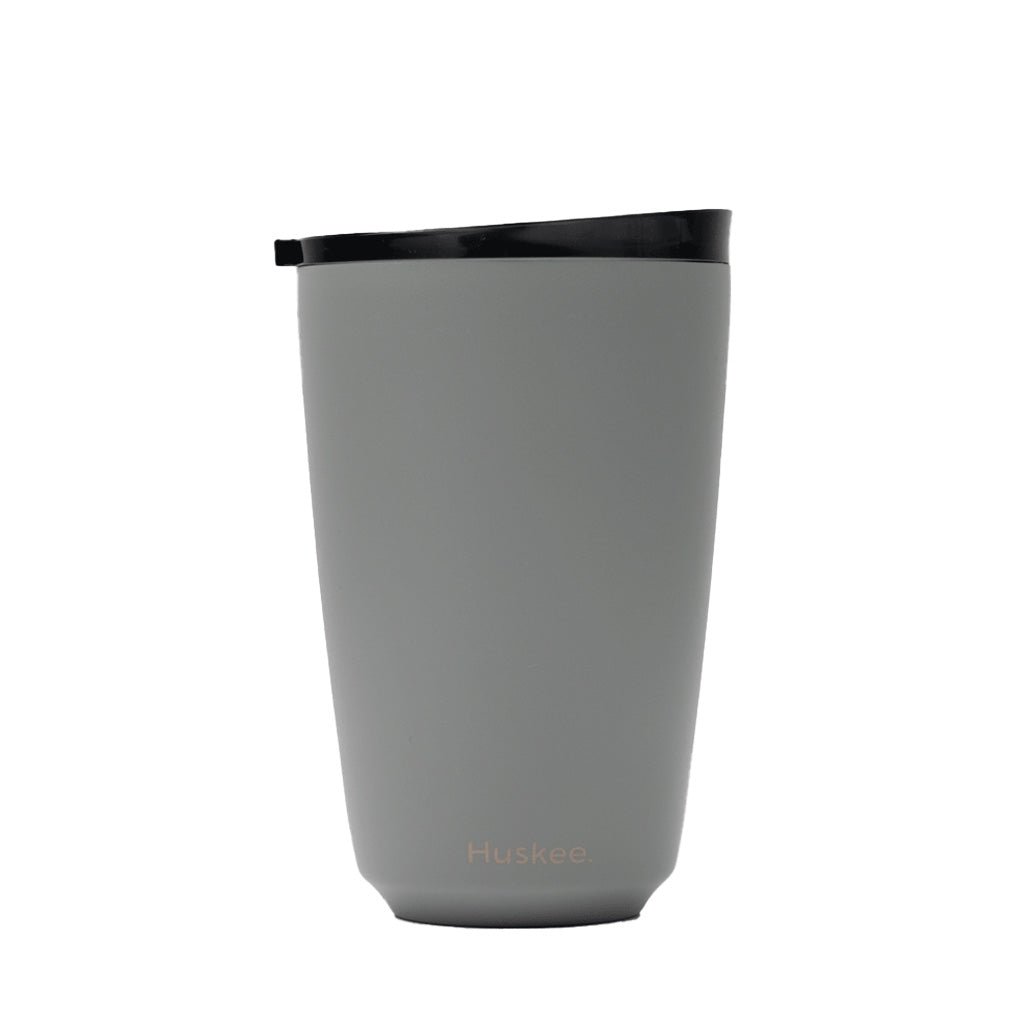 Huskee 12oz Stainless Steel Reusable Coffee Cup - Insulated Travel Mug for Hot & Cold Drinks, Perfect for Camping, Office & Daily Commute