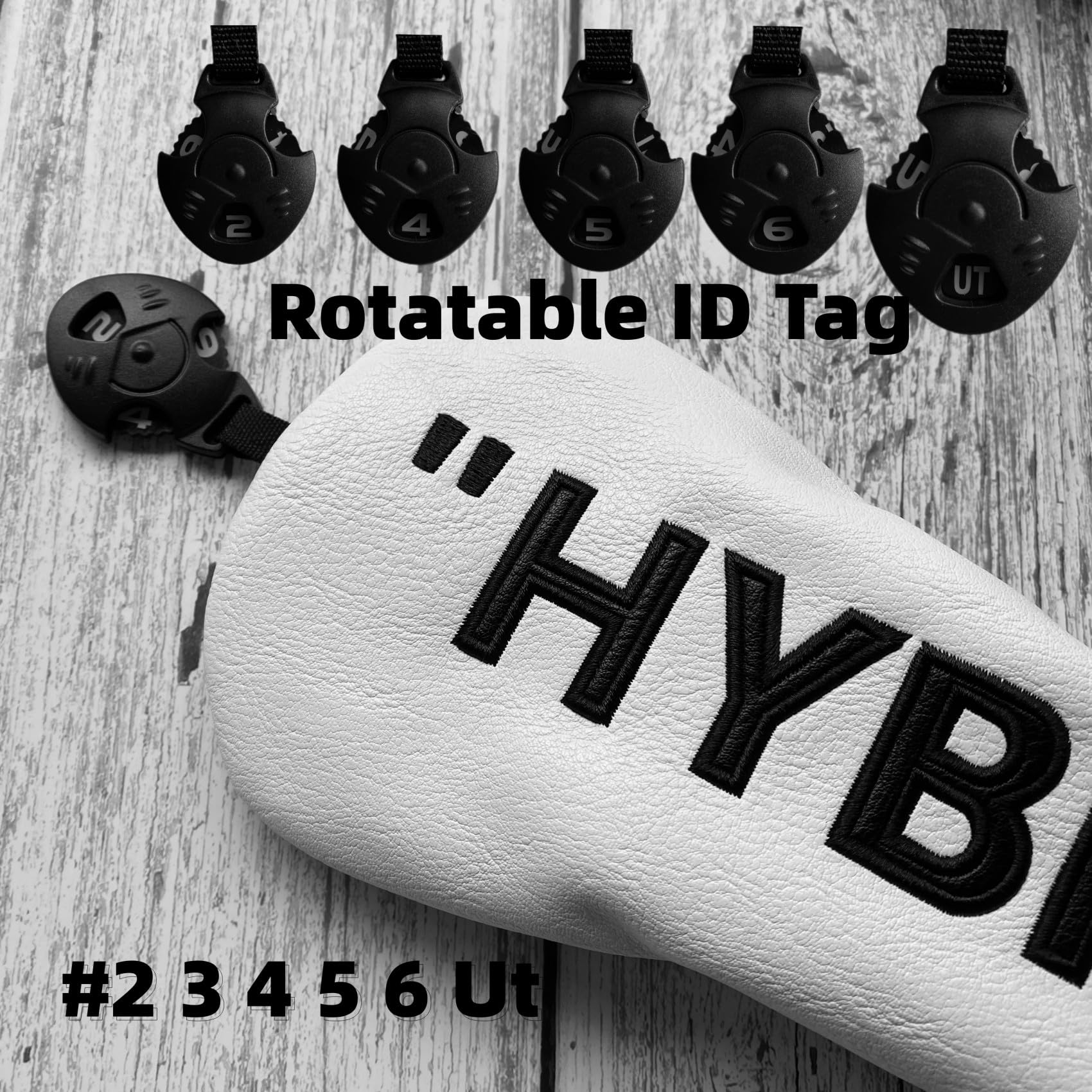 Premium PU Leather Golf Club Headcover Set - Driver, 3 Wood, Hybrid Head Covers (White & Black) | Durable Protection for Golf Clubs | Perfect for Golfers, Tournaments & Practice Rounds