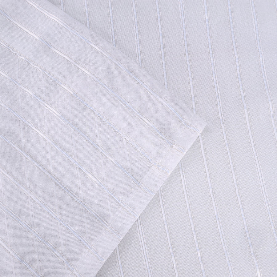 Jackson Striped Sheer Window Curtain Panels - Set of 2 Panels, Light Filtering Sheer Curtains for Living Room, Bedroom, Kitchen - 84 Inches Long, Soft & Airy Textured Fabric