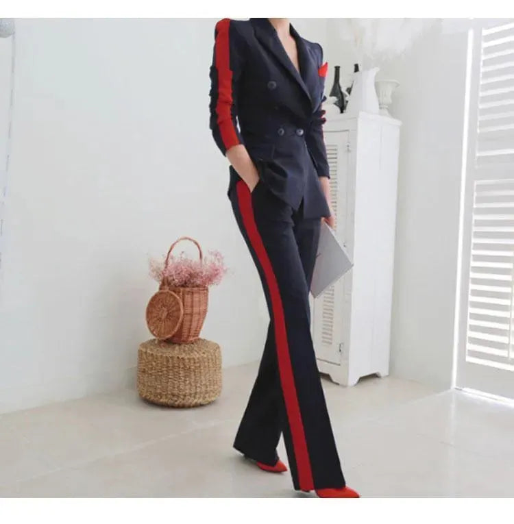 Elegant Women's Pant Suit - Amani Double Breasted Pantsuit for Business, Office & Formal Events | Professional Workwear & Career Outfits