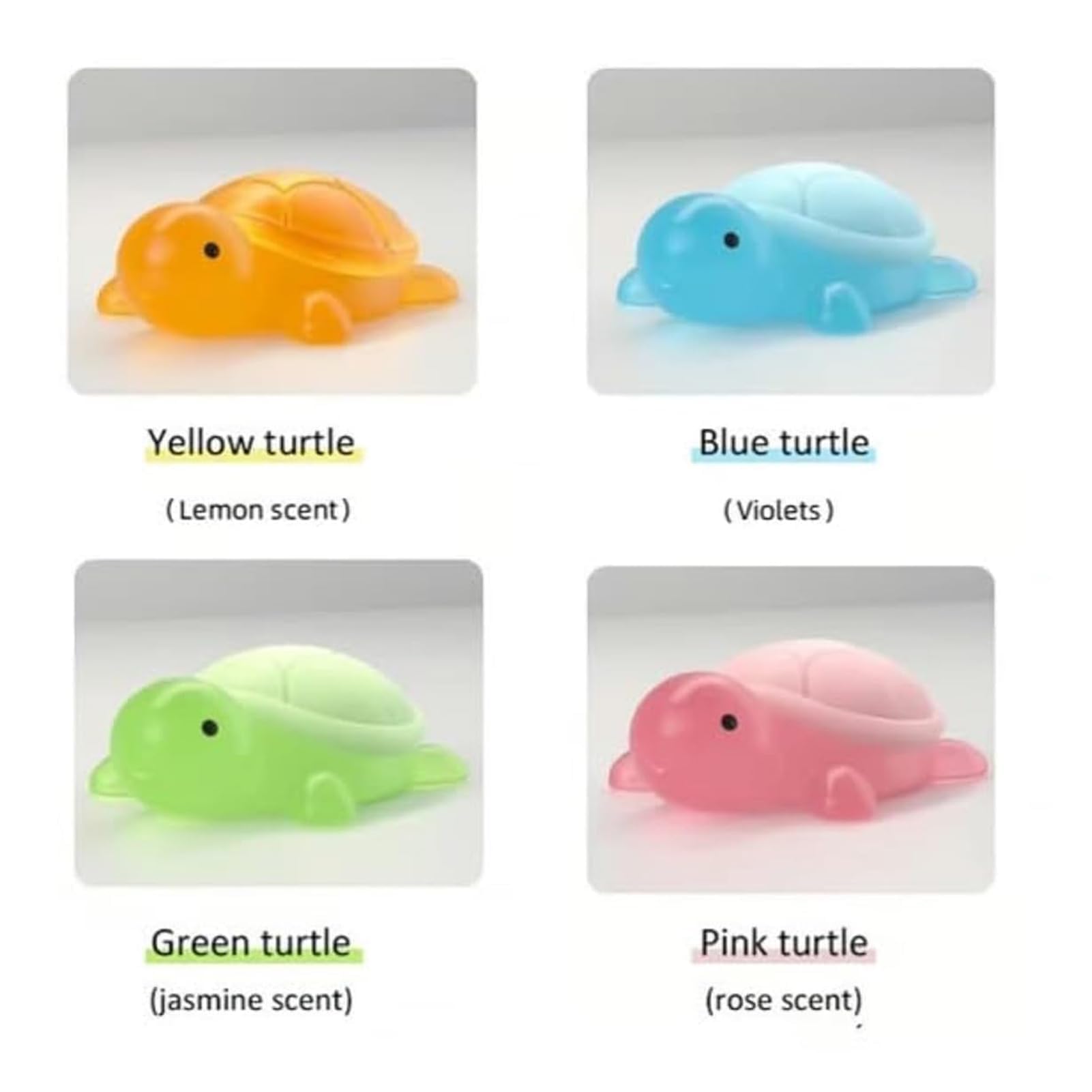 Little Turtle Handmade Essential Oil Soap Bars (4-Pack) – Natural Moisturizing Soap with Cute Mini Turtle Design, Fragrance Soap for Gentle Cleansing | 1.06oz Each – Perfect for Gifts, Bathroom Decor & Eco-Friendly Skincare