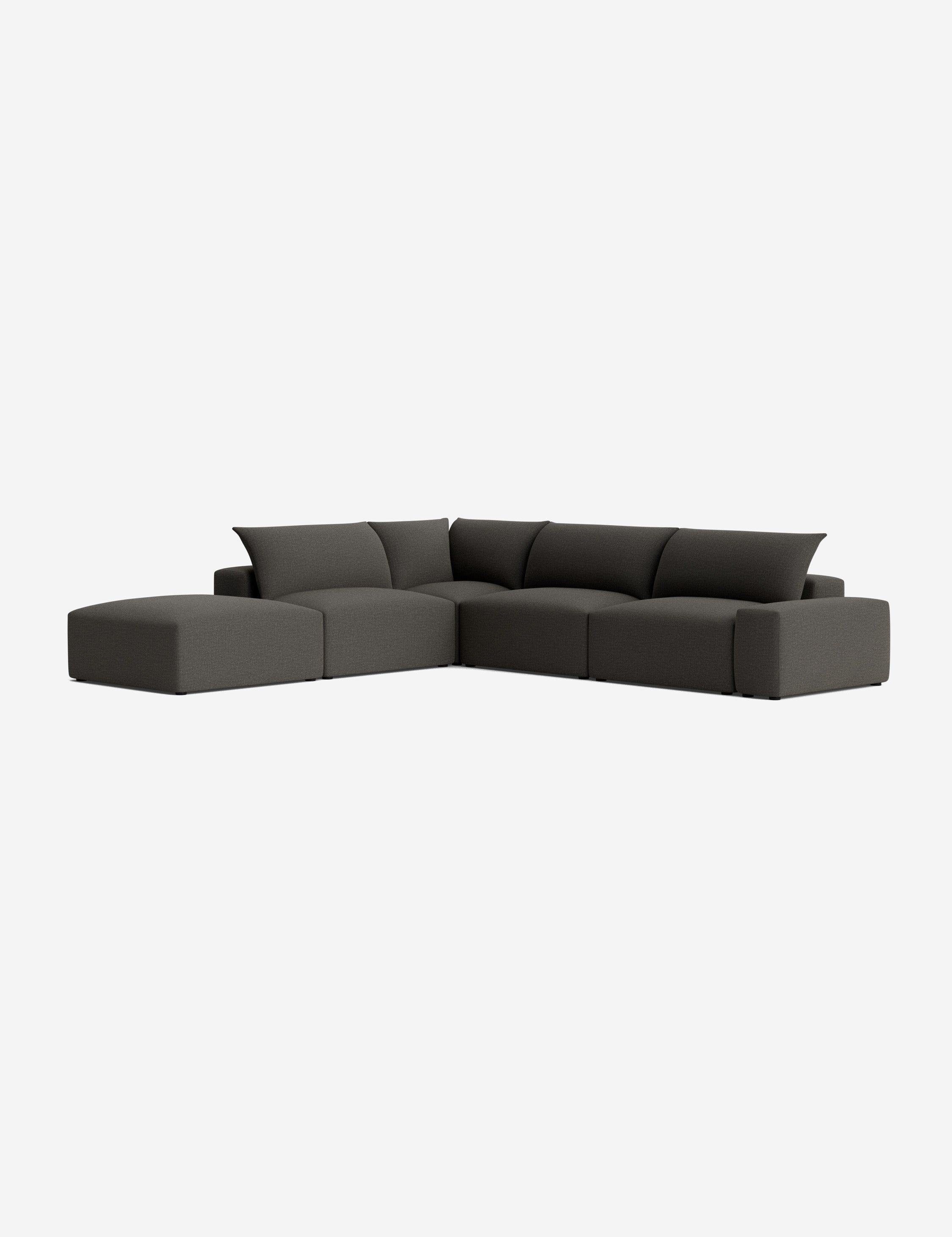 Brinley Chaise Sectional Sofa - Modern L-Shaped Couch with Chaise Lounge for Living Room, Family Room & Home Theater - Comfortable Fabric Upholstery