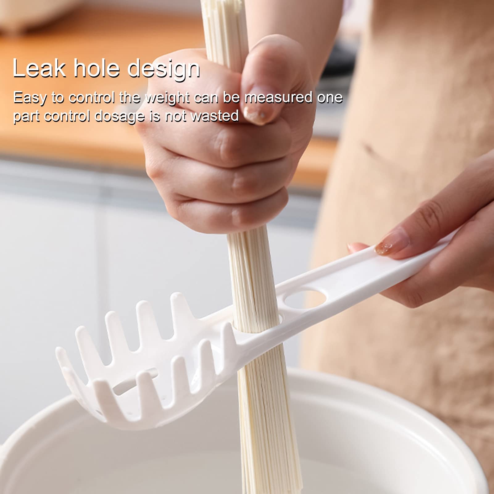 Space-Saving Plastic Spaghetti Server Pasta Fork with Residue Filter - Easy to Clean & Dishwasher Safe - Perfect for Italian Dinners, Restaurants, and Home Kitchens