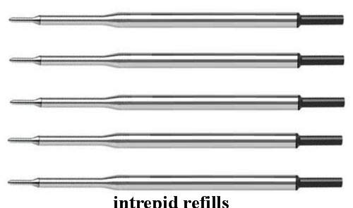 5-Pack Genuine Intrepid Flawless Flow Medium Point Refills for Papermate Lubriglide, Aspire, PhD Pens - Bulk Packed (Black) - Perfect for Office, School & Everyday Writing Needs