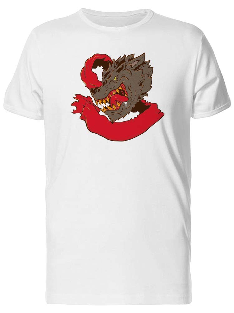 Evil Wolf with Red Ribbon Graphic T-Shirt for Men - Stylish Casual Wear for Street Fashion & Everyday Outfits
