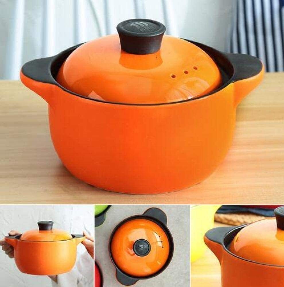 Premium Ceramic Casserole Non-Stick Pan - Korean Style Clay Pot for Gas Cooker, High Temperature Safe Soup Pot with Bright Fire Color, Healthy Ceramic Cookware for Stews, Soups & Hot Pot Cooking at Home