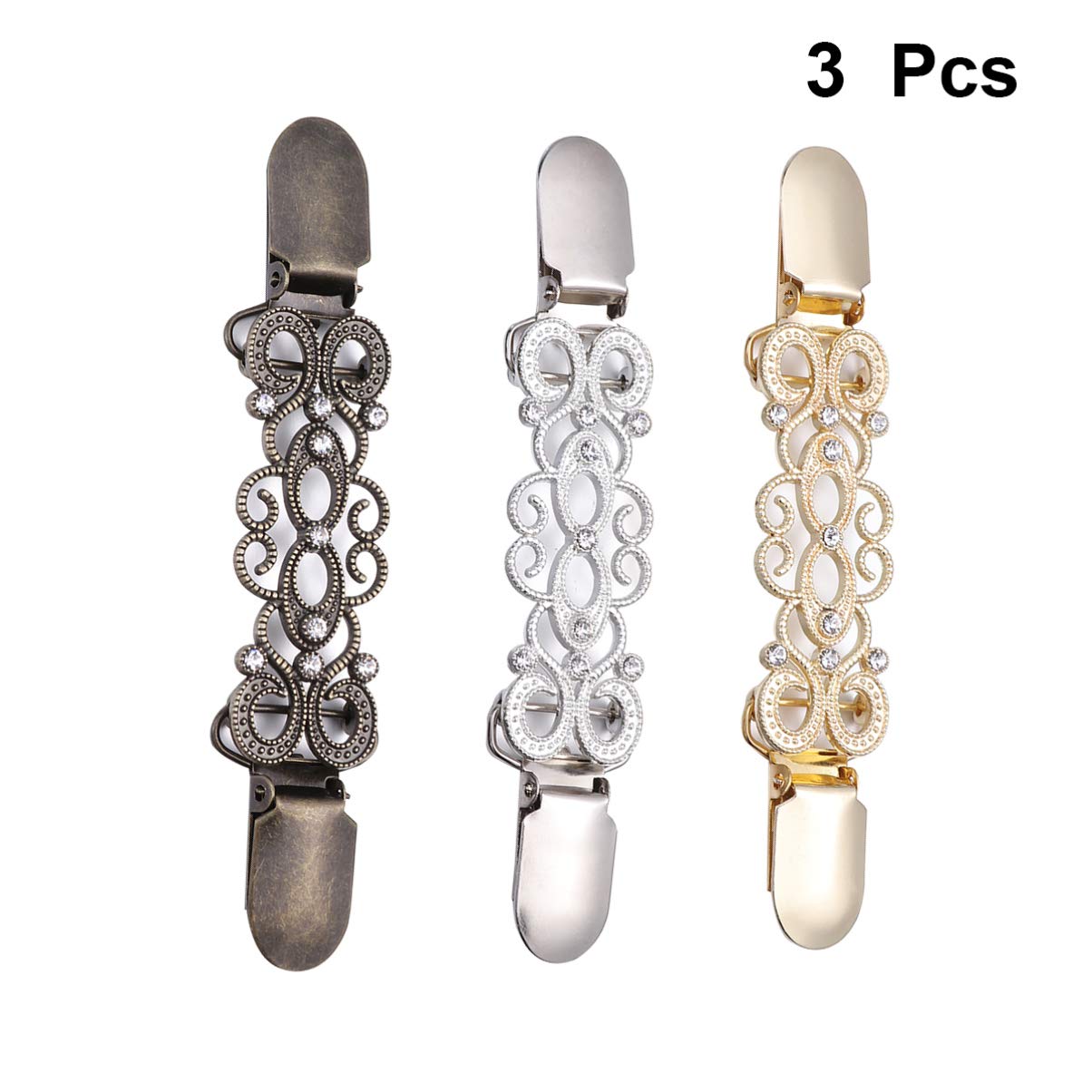 Vintage Holibanna Sweater Shawl Clips - Retro Cardigan Collar Clasps & Poncho Buckle Pins for Women | Elegant Shirt Holder Brooches for Office, Parties & Special Occasions